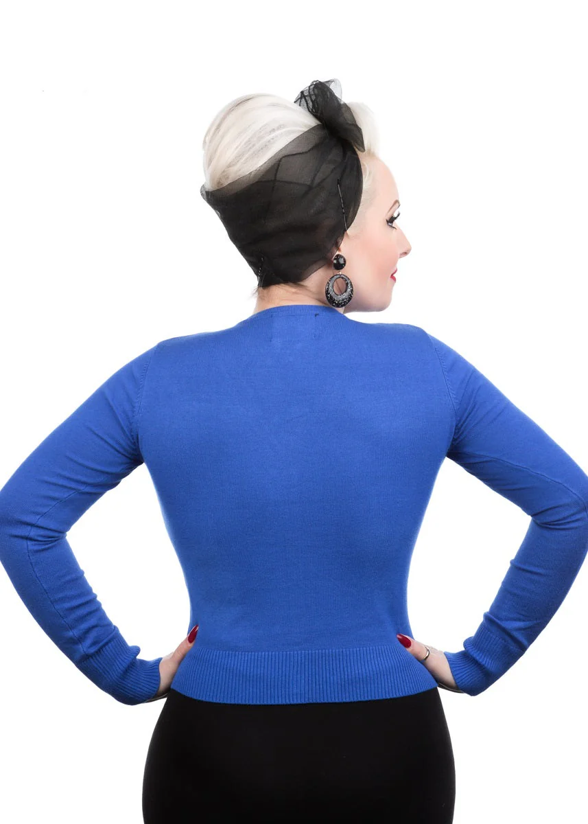 Navy Blue V-Neck Cardigan - Image 2
