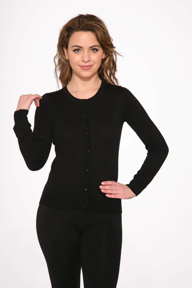 Black Crewneck Cardigan - Image 4