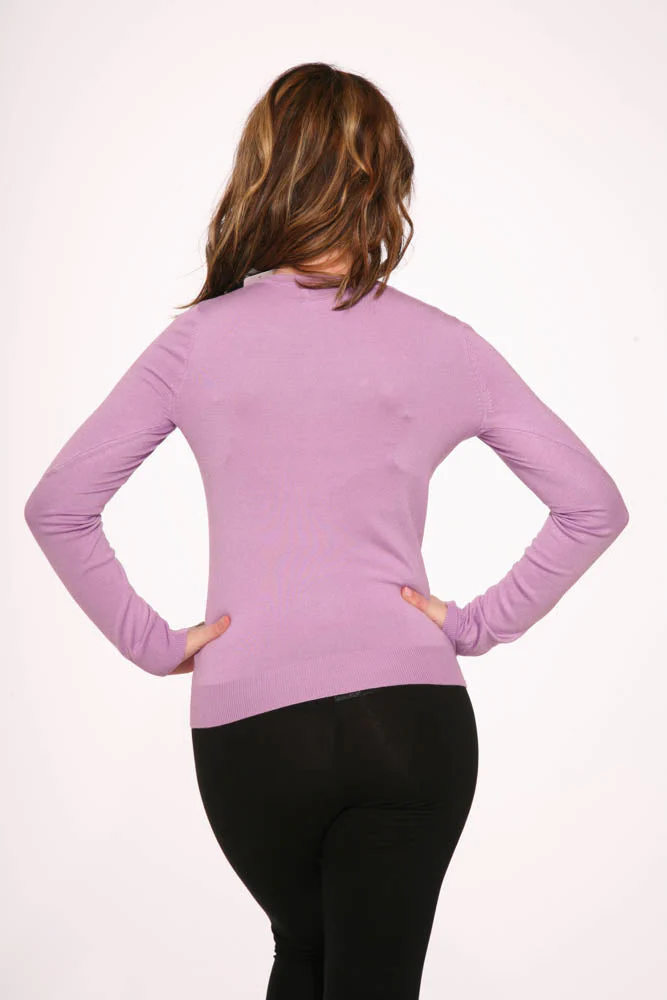 Lavender Crewneck Cardigan - Image 3