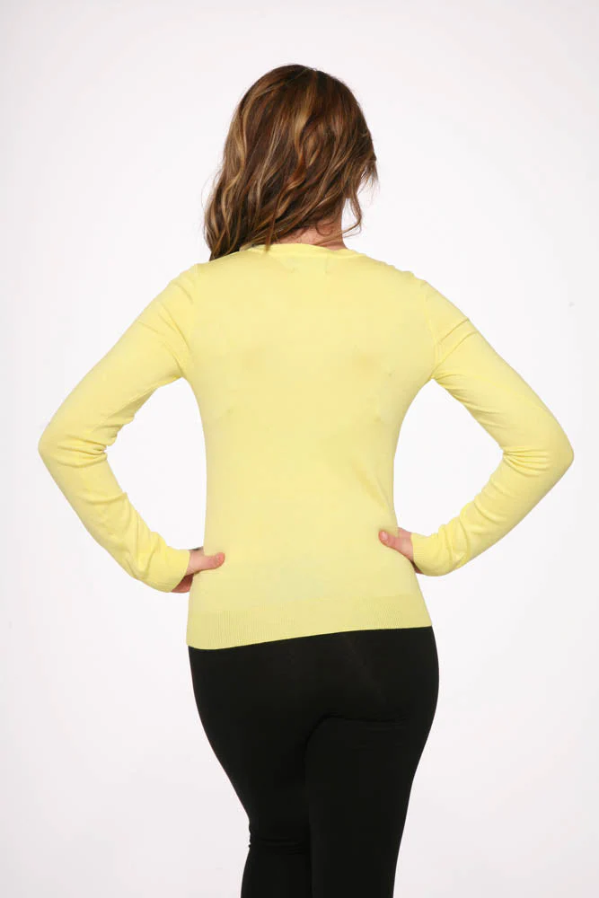 Yellow Crewneck Cardigan - Image 3