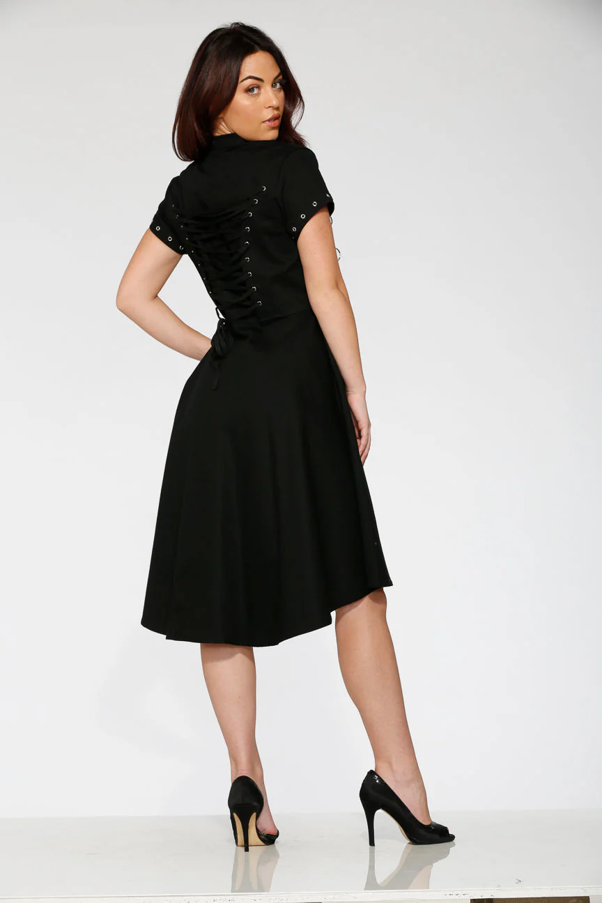 Black Battalion Hi-Lo Swing Dress - Image 5