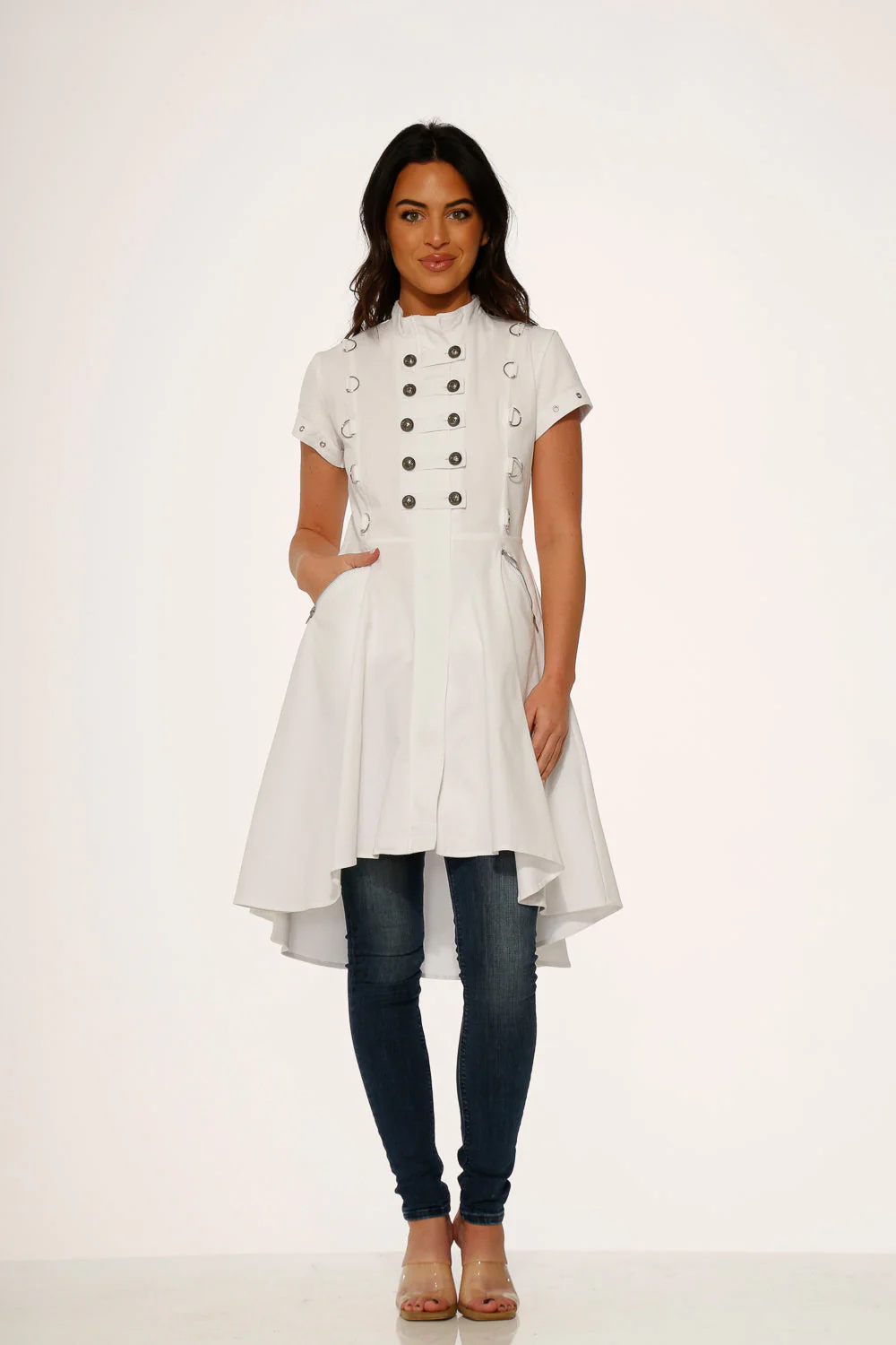 White Battalion Hi-Lo Dress - Image 2