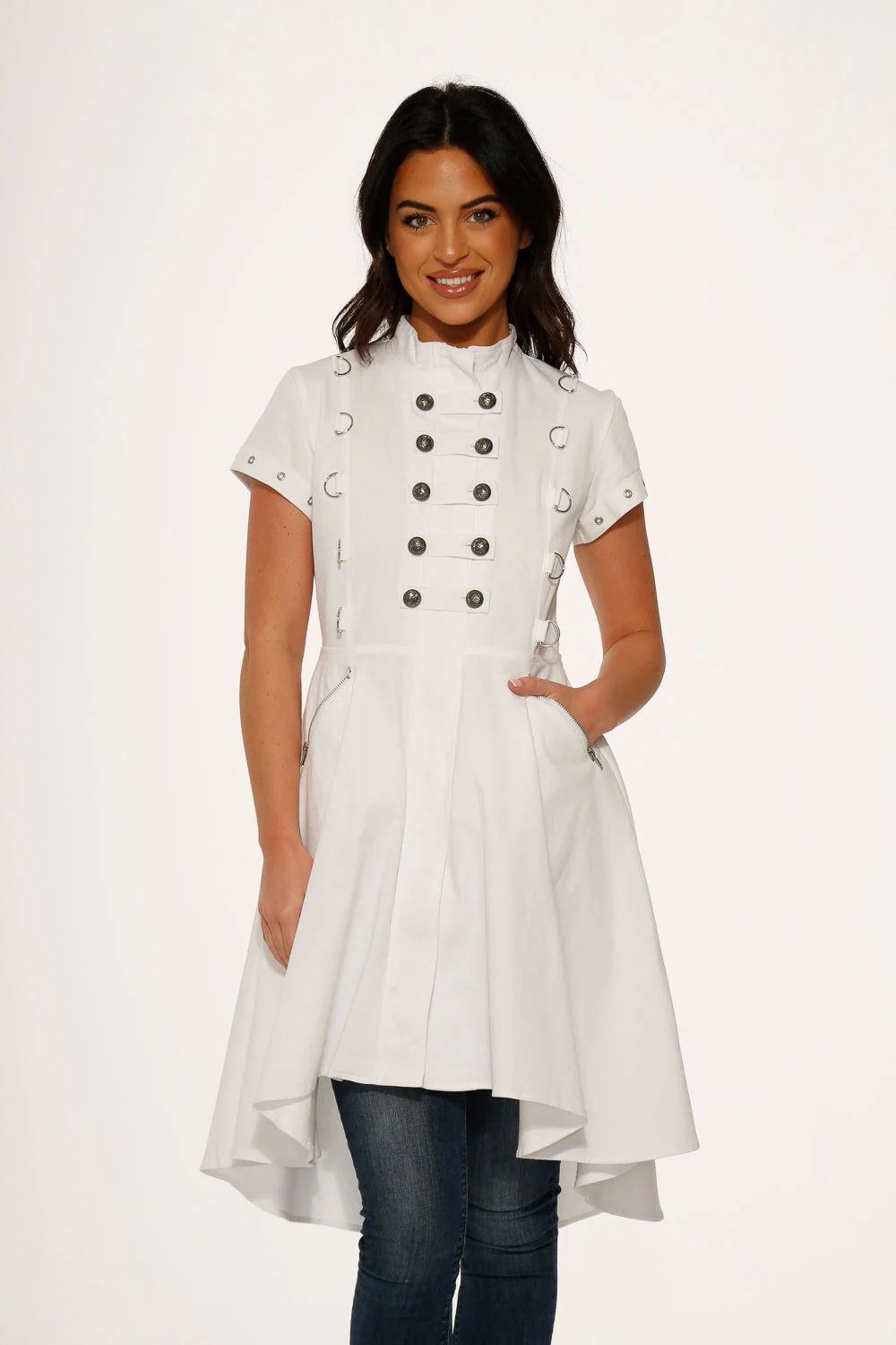 White Battalion Hi-Lo Dress - Image 3