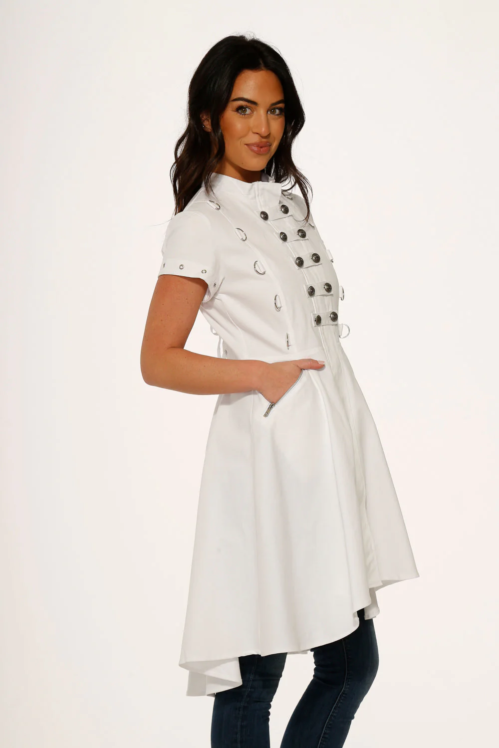 White Battalion Hi-Lo Dress - Image 4