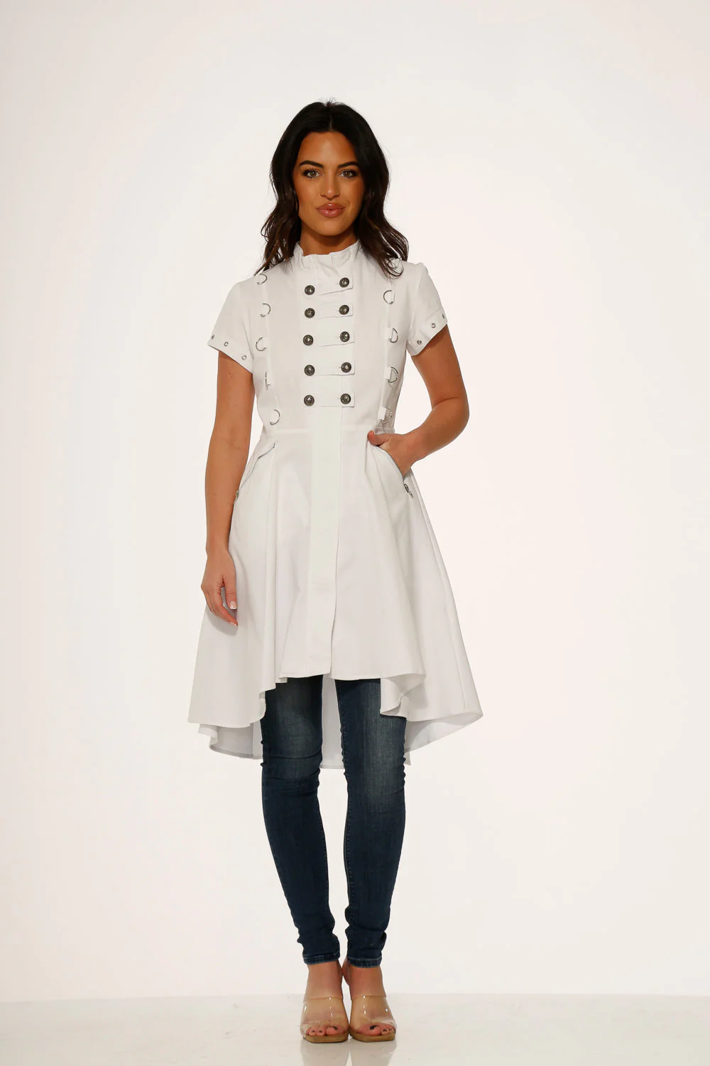White Battalion Hi-Lo Dress - Image 6