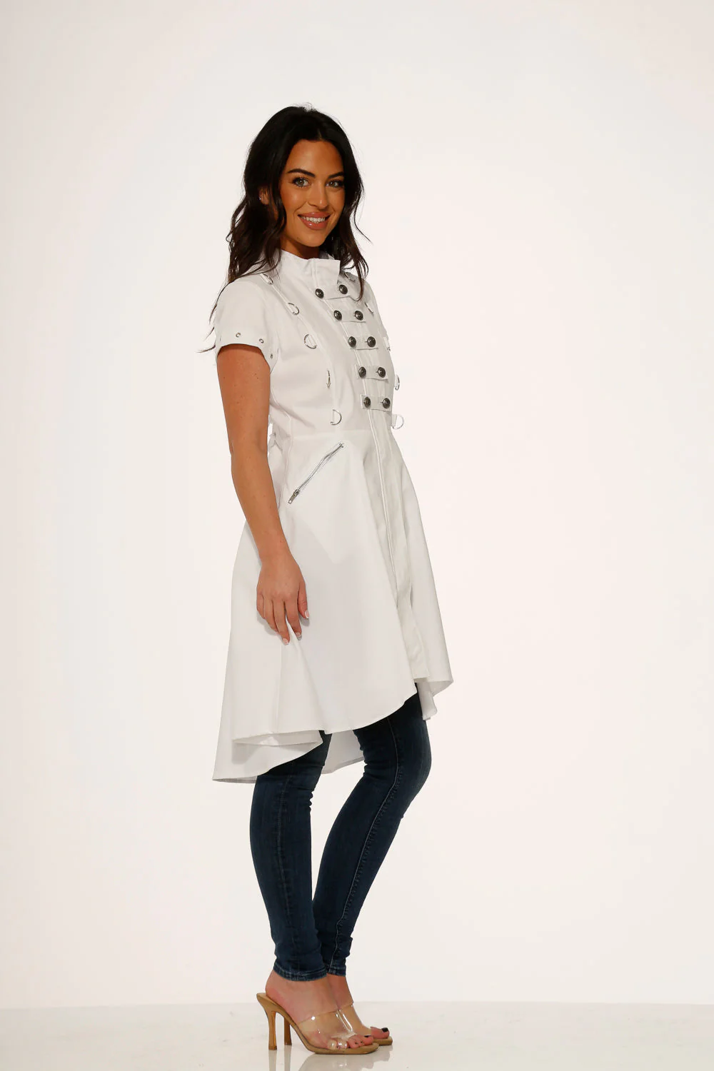 White Battalion Hi-Lo Dress - Image 7