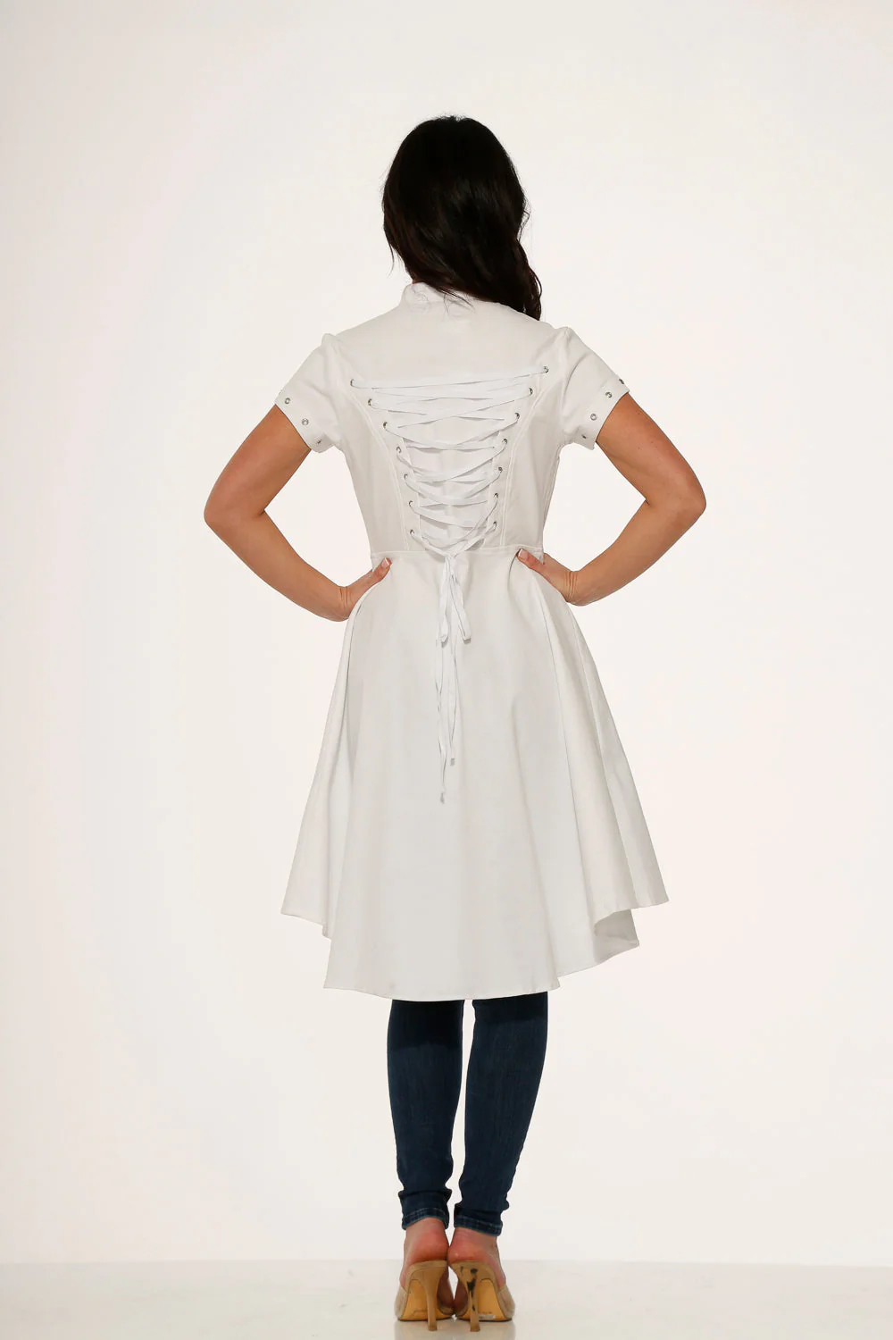 White Battalion Hi-Lo Dress - Image 8