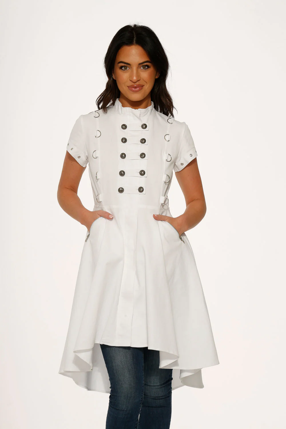 White Battalion Hi-Lo Dress - Image 9