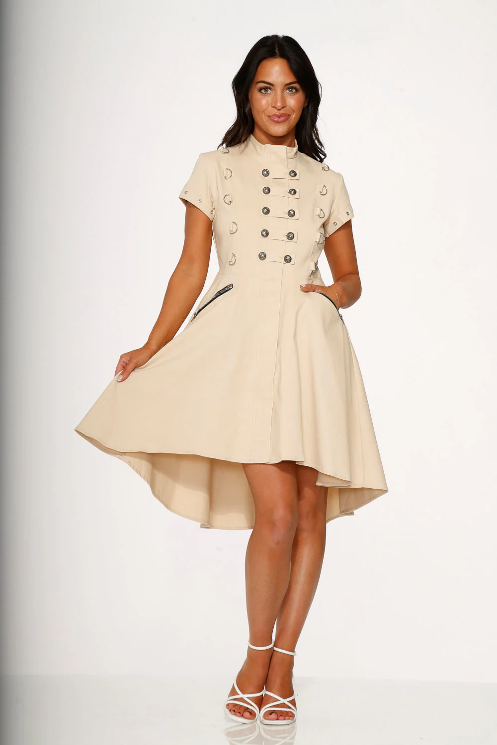 Battalion Khaki Hi-Lo Swing Dress - Image 2