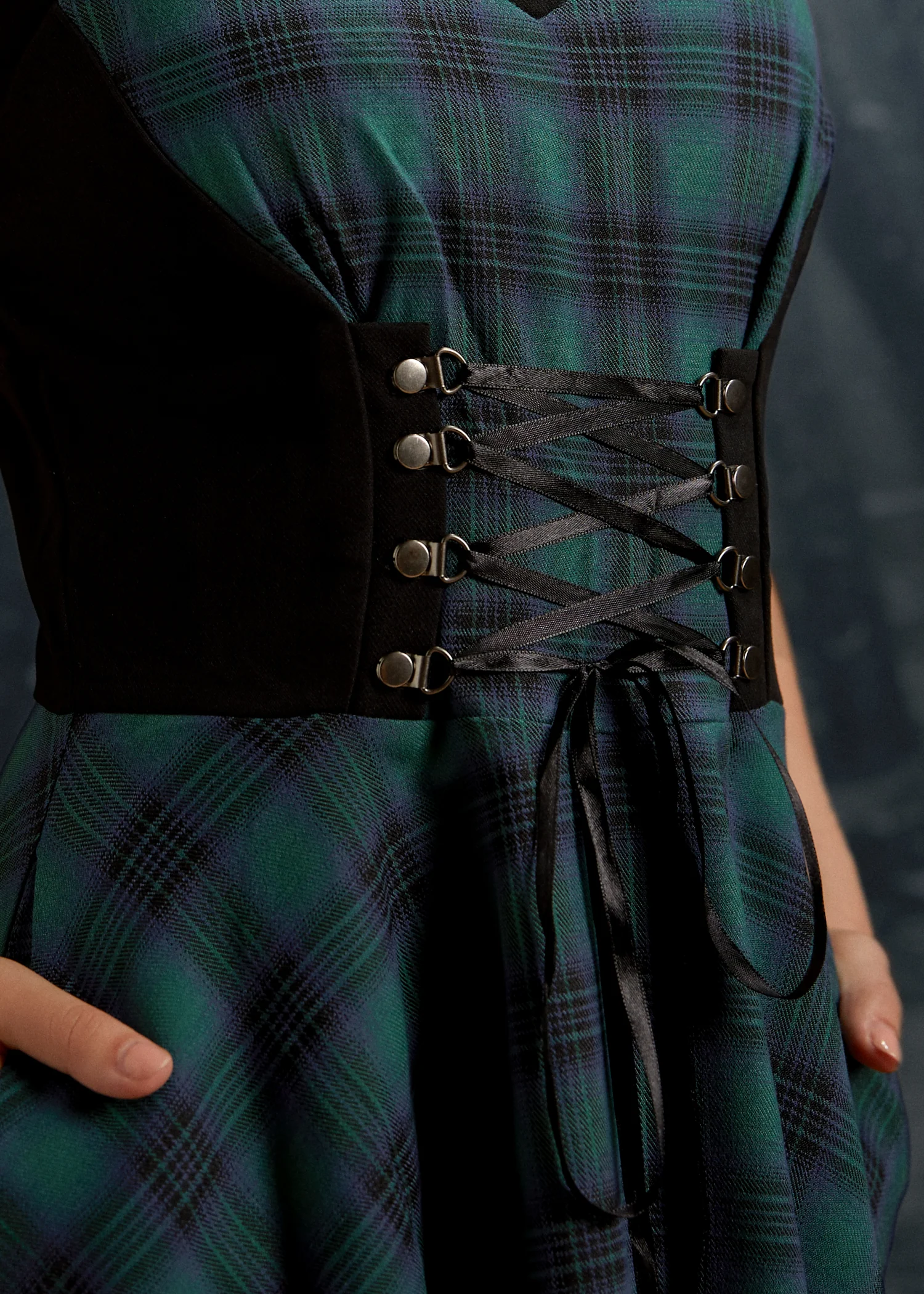 Green Plaid Swing Dress - Image 2