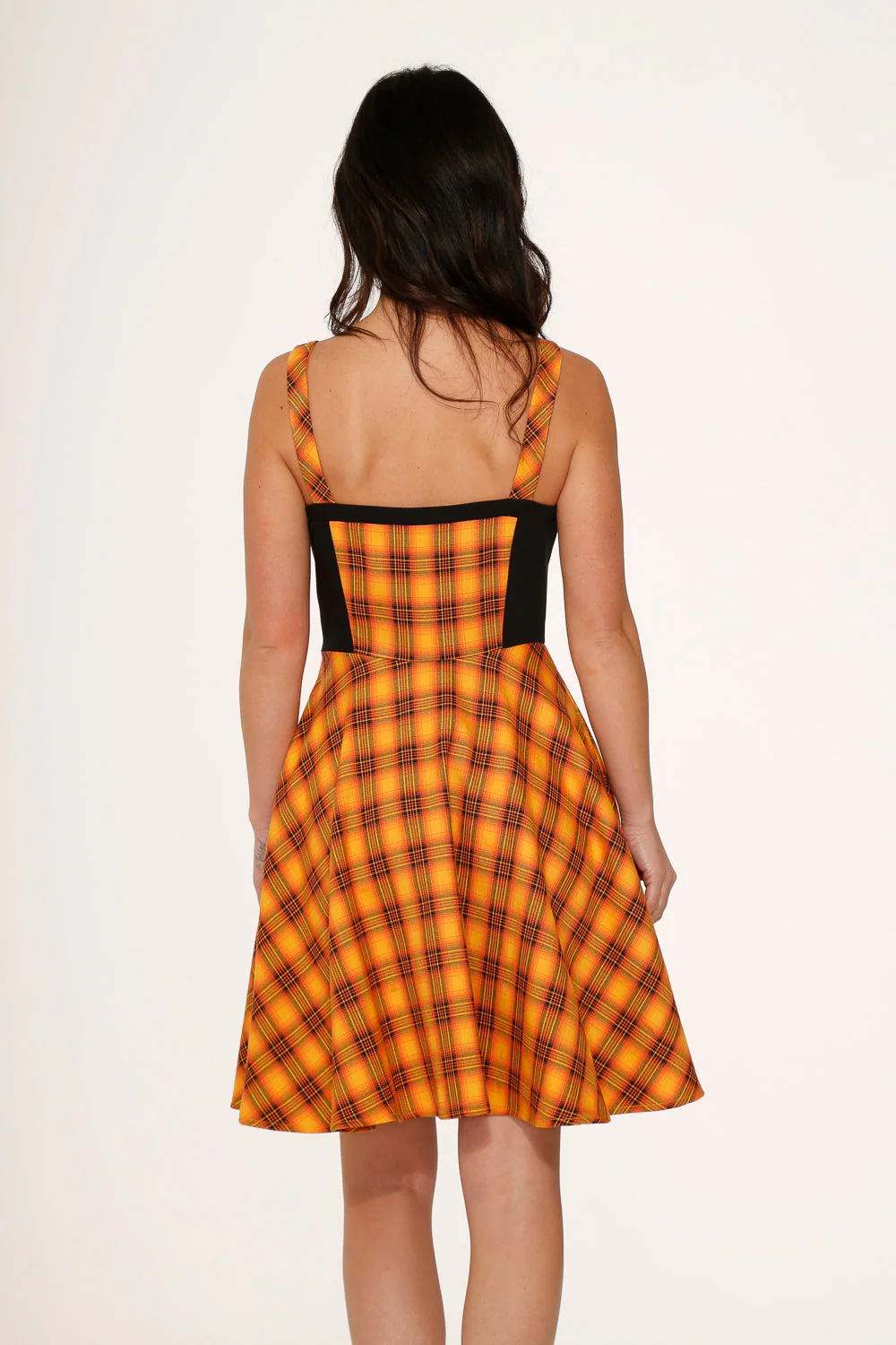 Orange Plaid Swing Dress - Image 9
