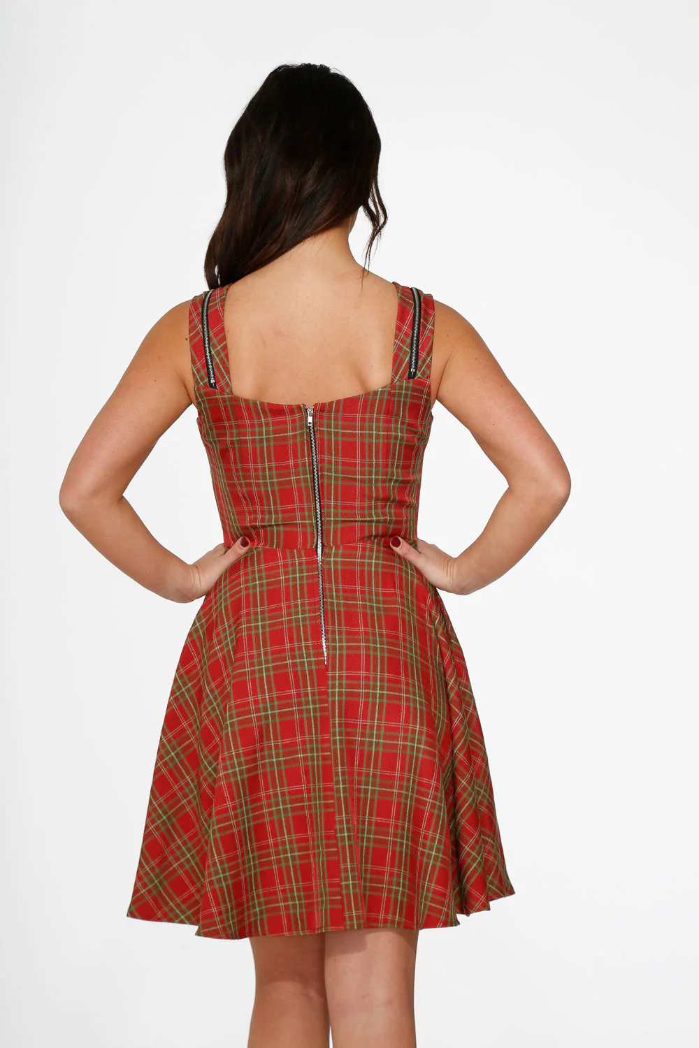 Red Plaid Swing Dress - Image 2