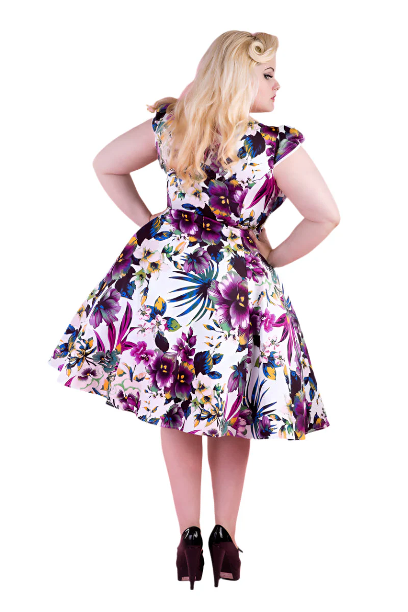 Pansies Floral Swing Dress - Image 2