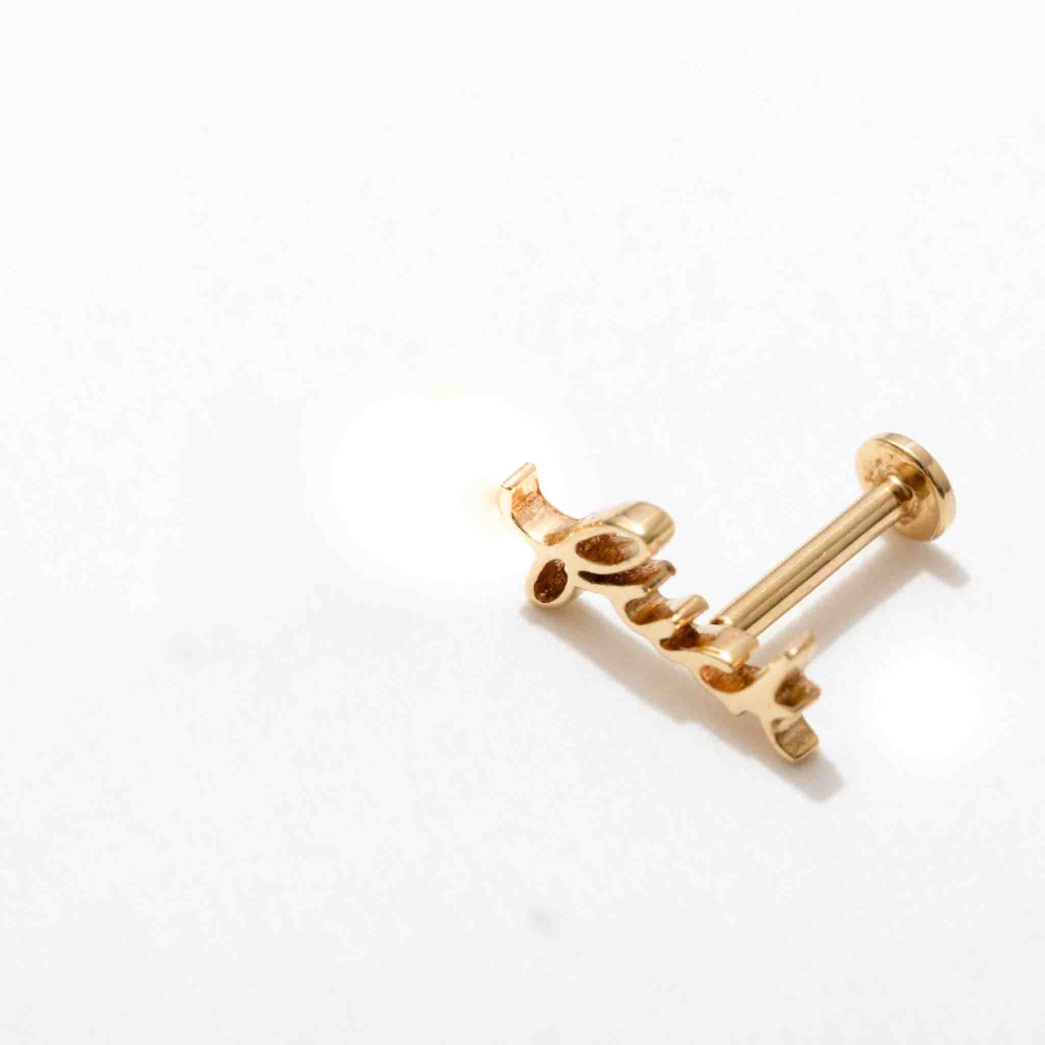 14k Fuck Script Flat Back Studs - Image 5