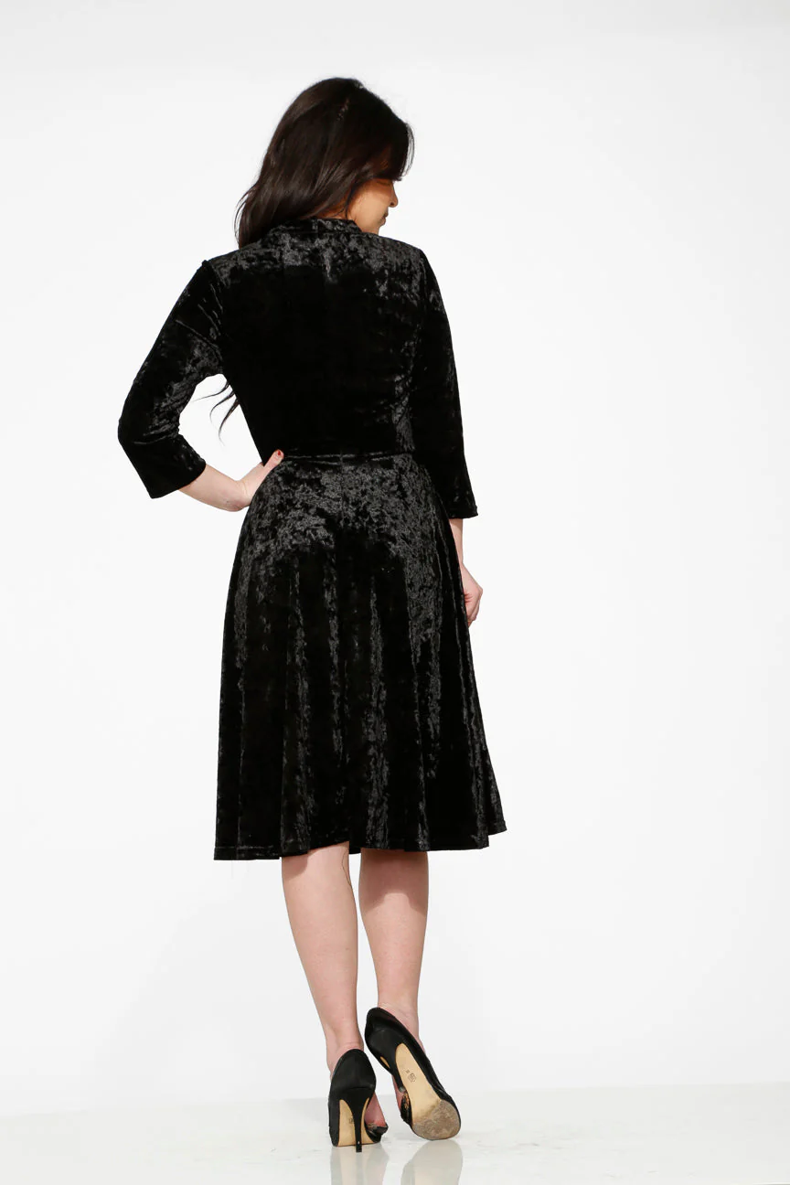 Black Diamond Velvet Swing Dress - Image 11