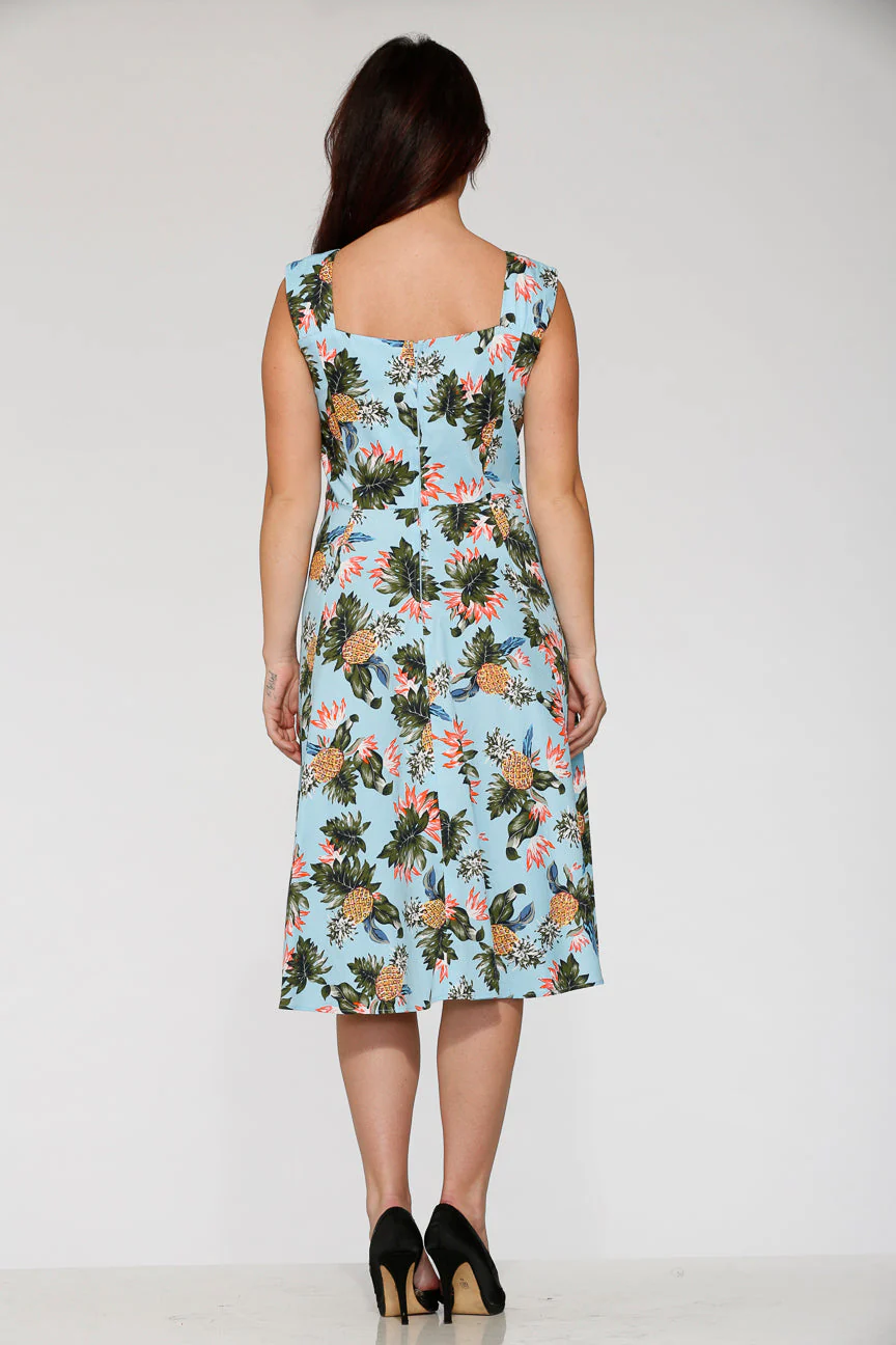 Light Blue Hawaiian Swing Dress - Image 6