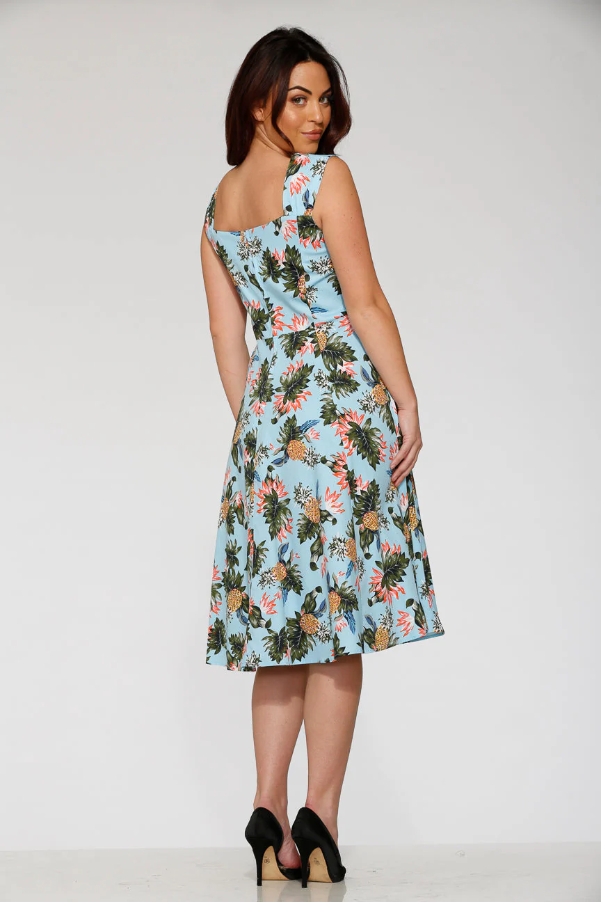 Light Blue Hawaiian Swing Dress - Image 7