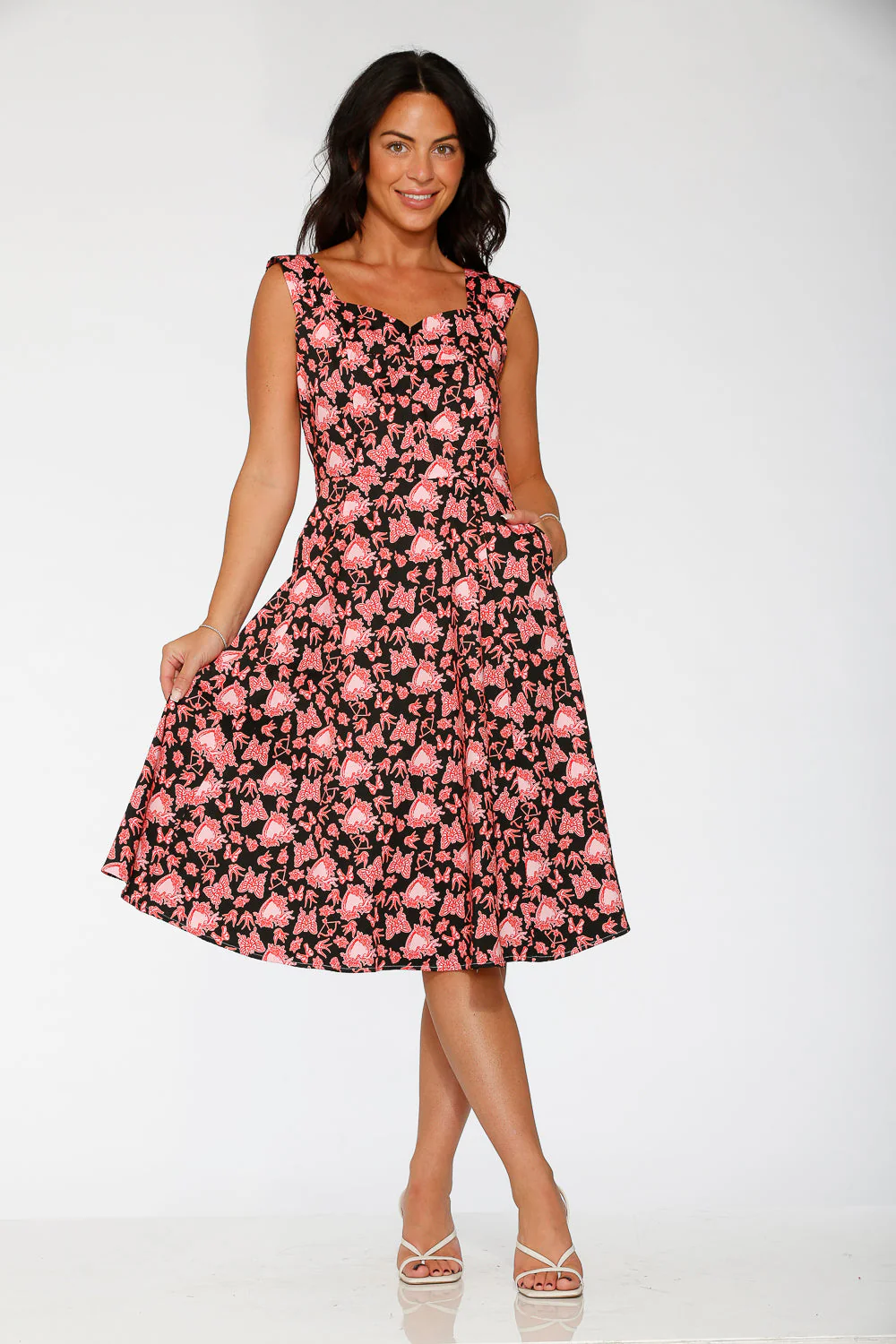 Heart Angel Swing Dress in Black
