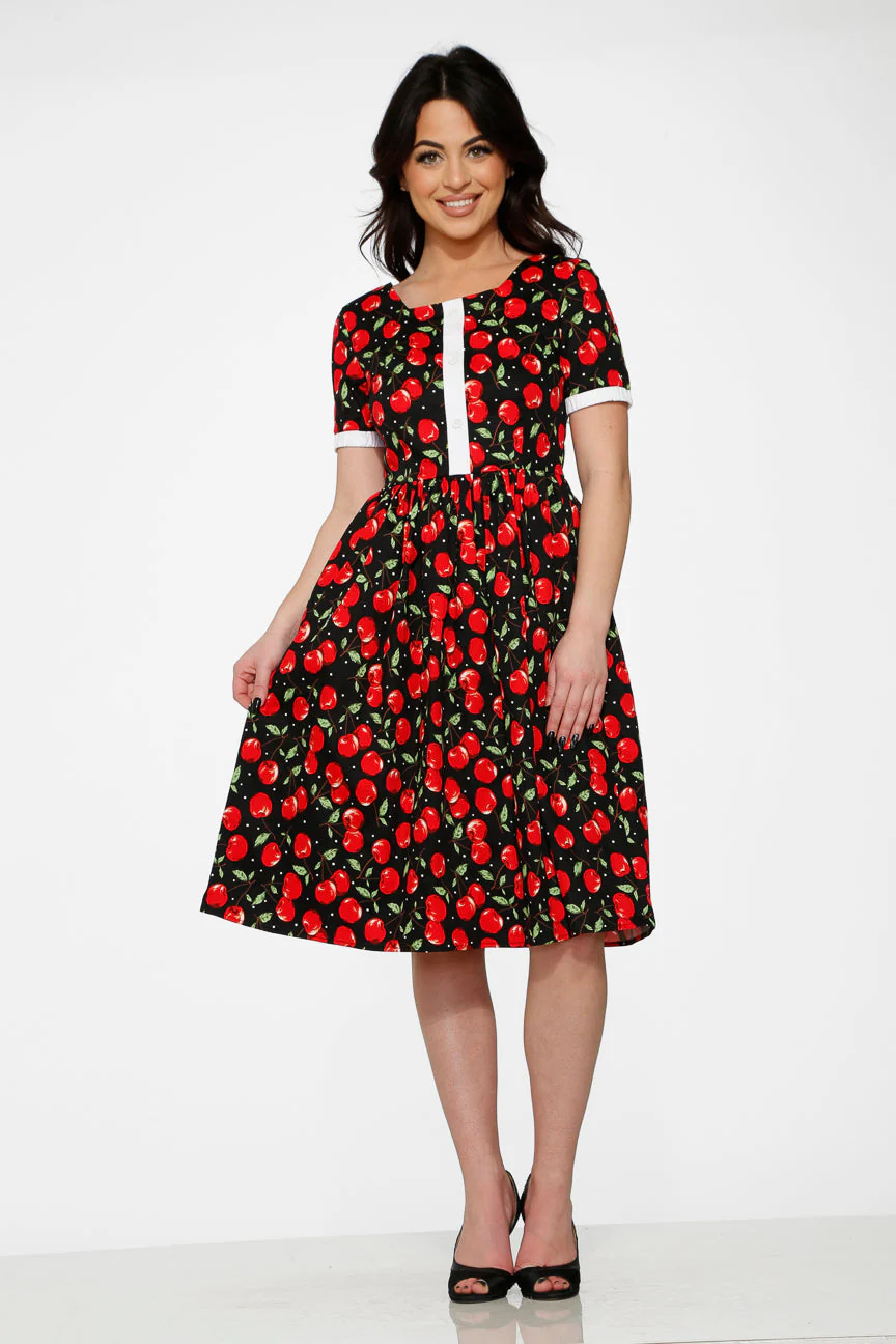 Black & Red Cherry Dress - Image 2