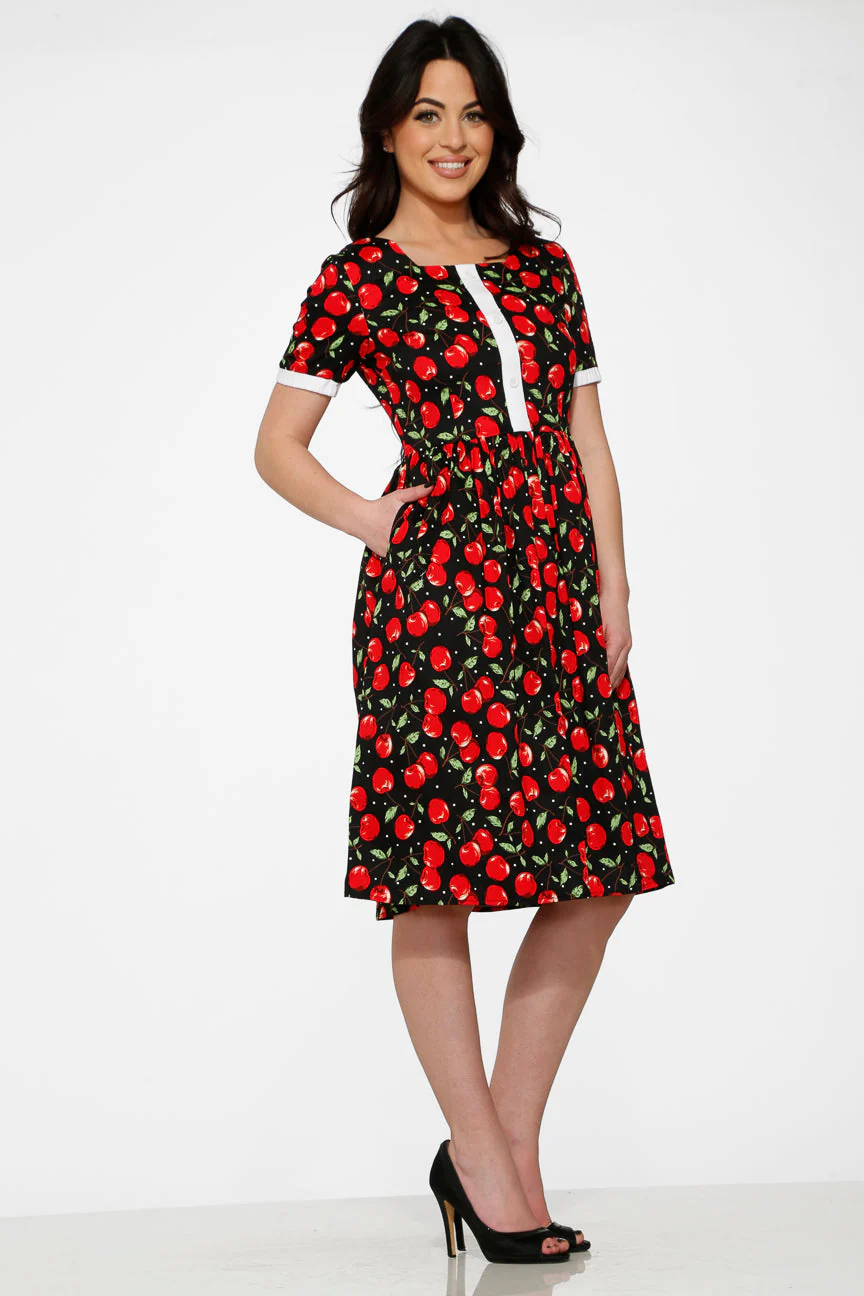 Black & Red Cherry Dress - Image 6