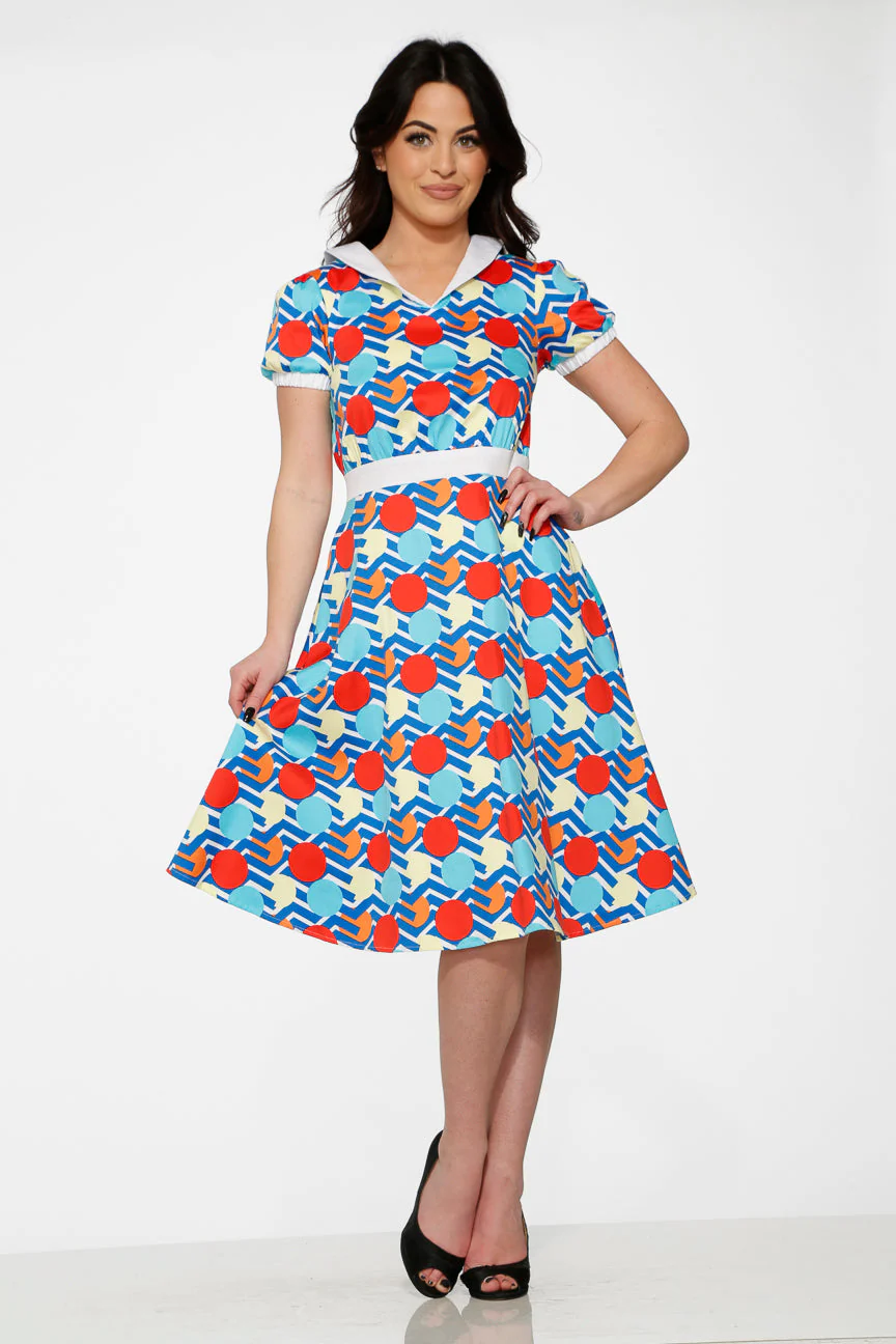 Stripe Red Dot Swing Dress - Image 2