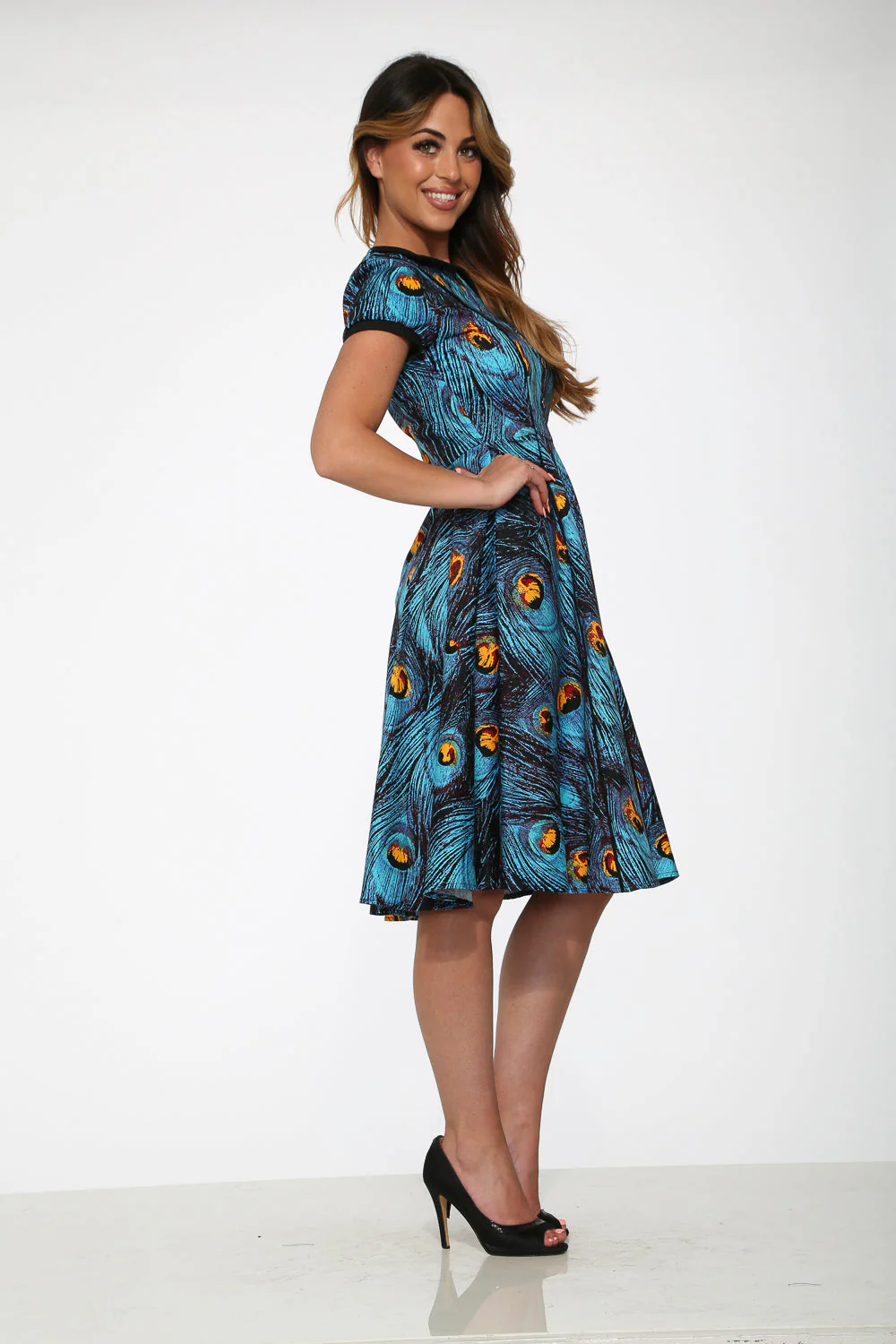 Blue Peacock Swing Dress - Image 6