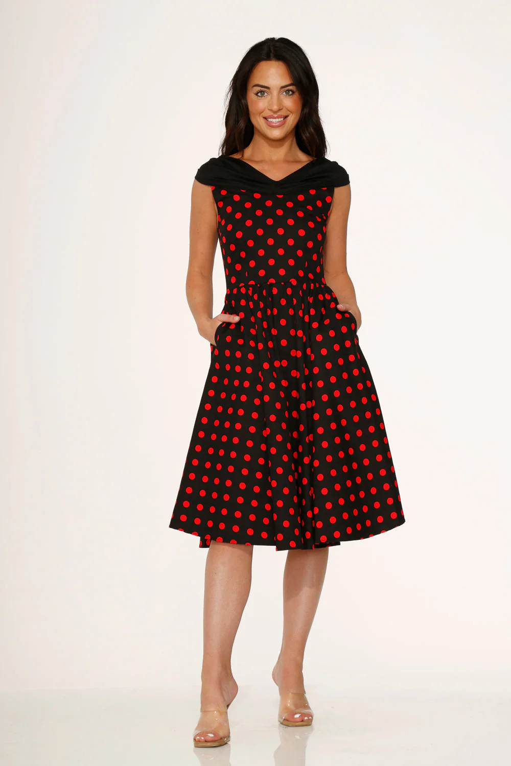 Black & Red Polka Dot Swing Dress - Image 4