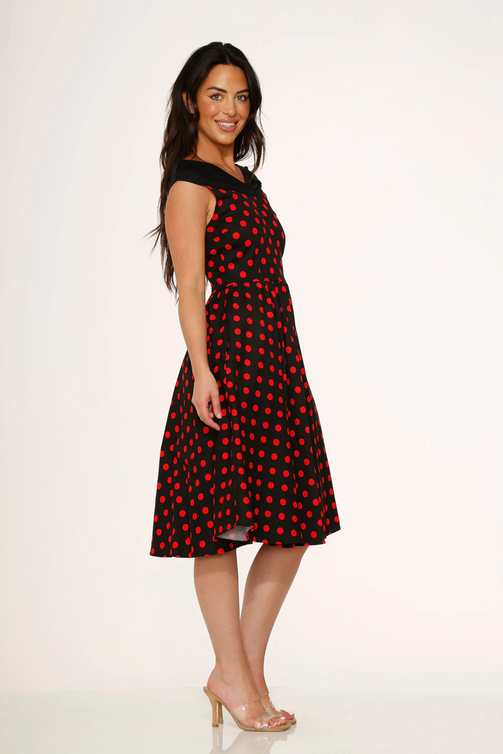 Black & Red Polka Dot Swing Dress - Image 5