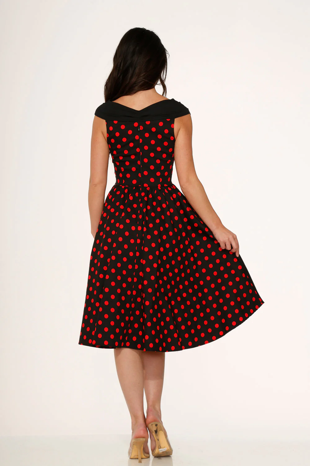 Black & Red Polka Dot Swing Dress - Image 6