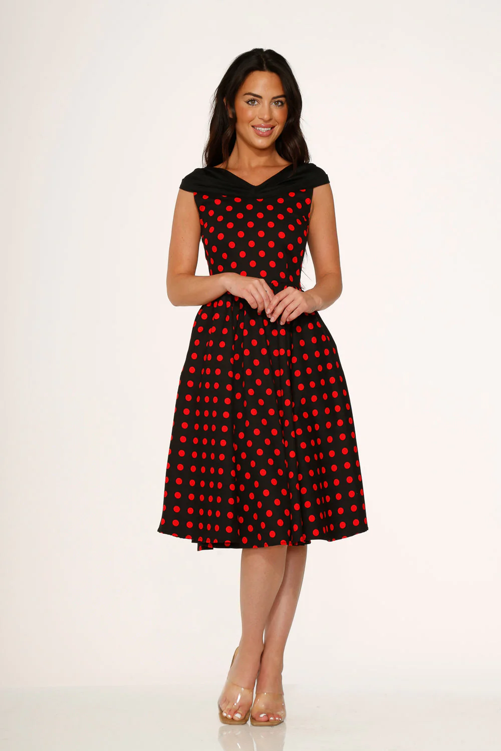 Black & Red Polka Dot Swing Dress - Image 7