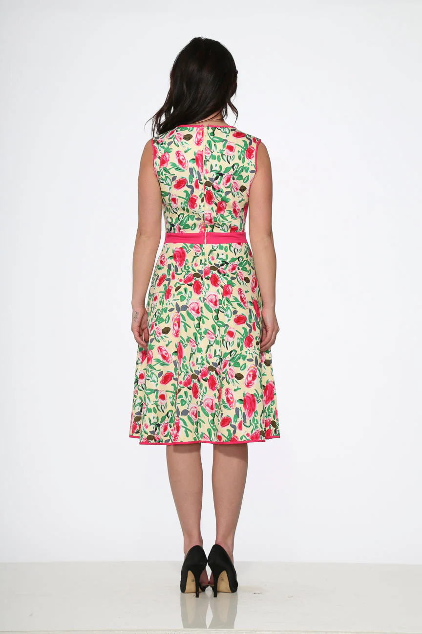 Yellow and Red Rose Swing Dress - Image 7