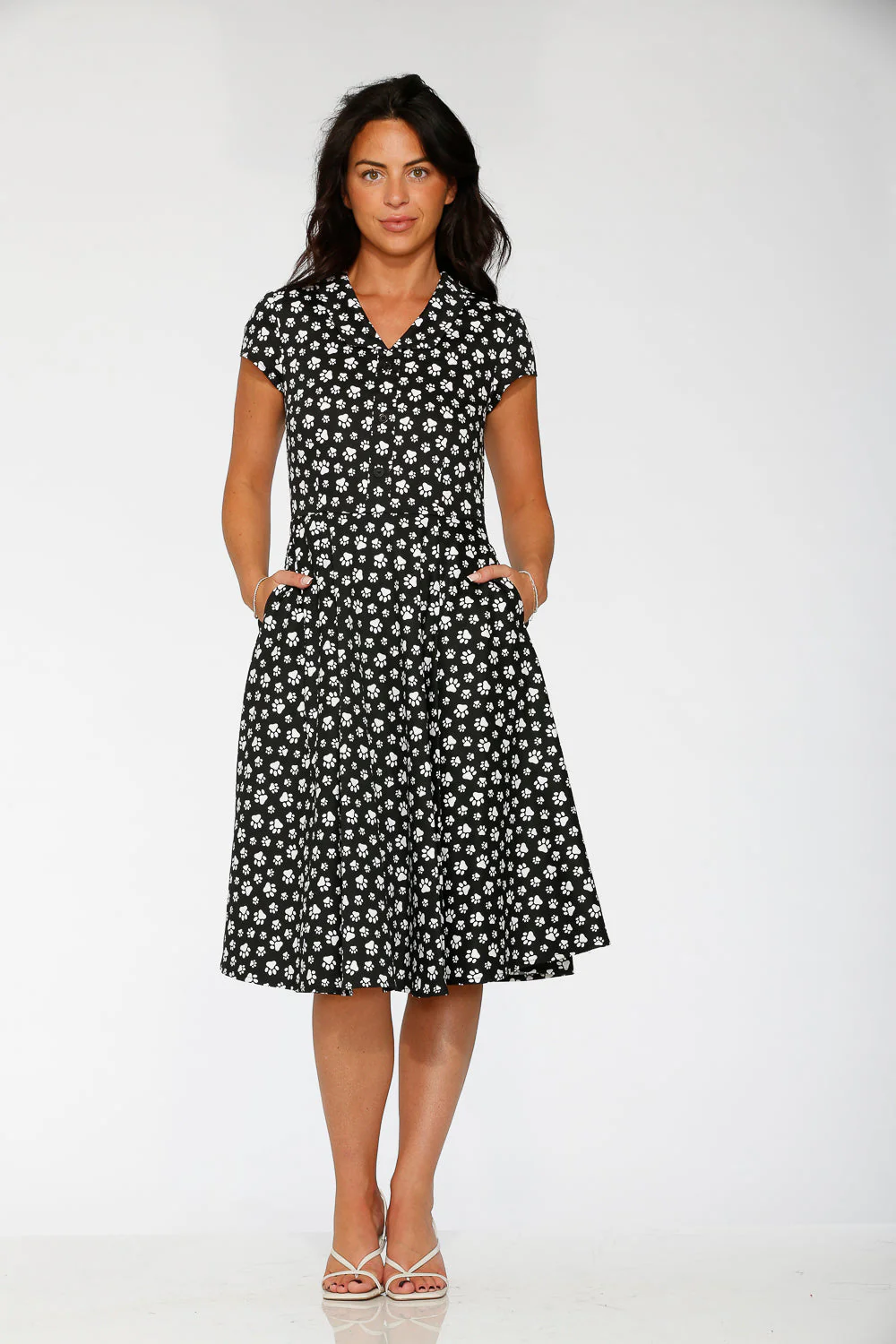 Cat Paw Swing Dress in Black - Image 2
