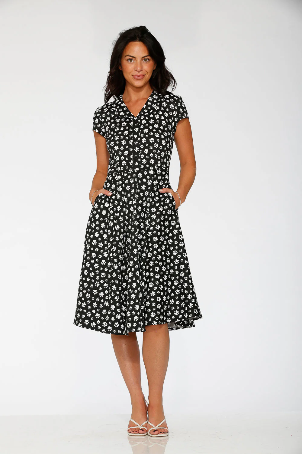 Cat Paw Swing Dress in Black - Image 3