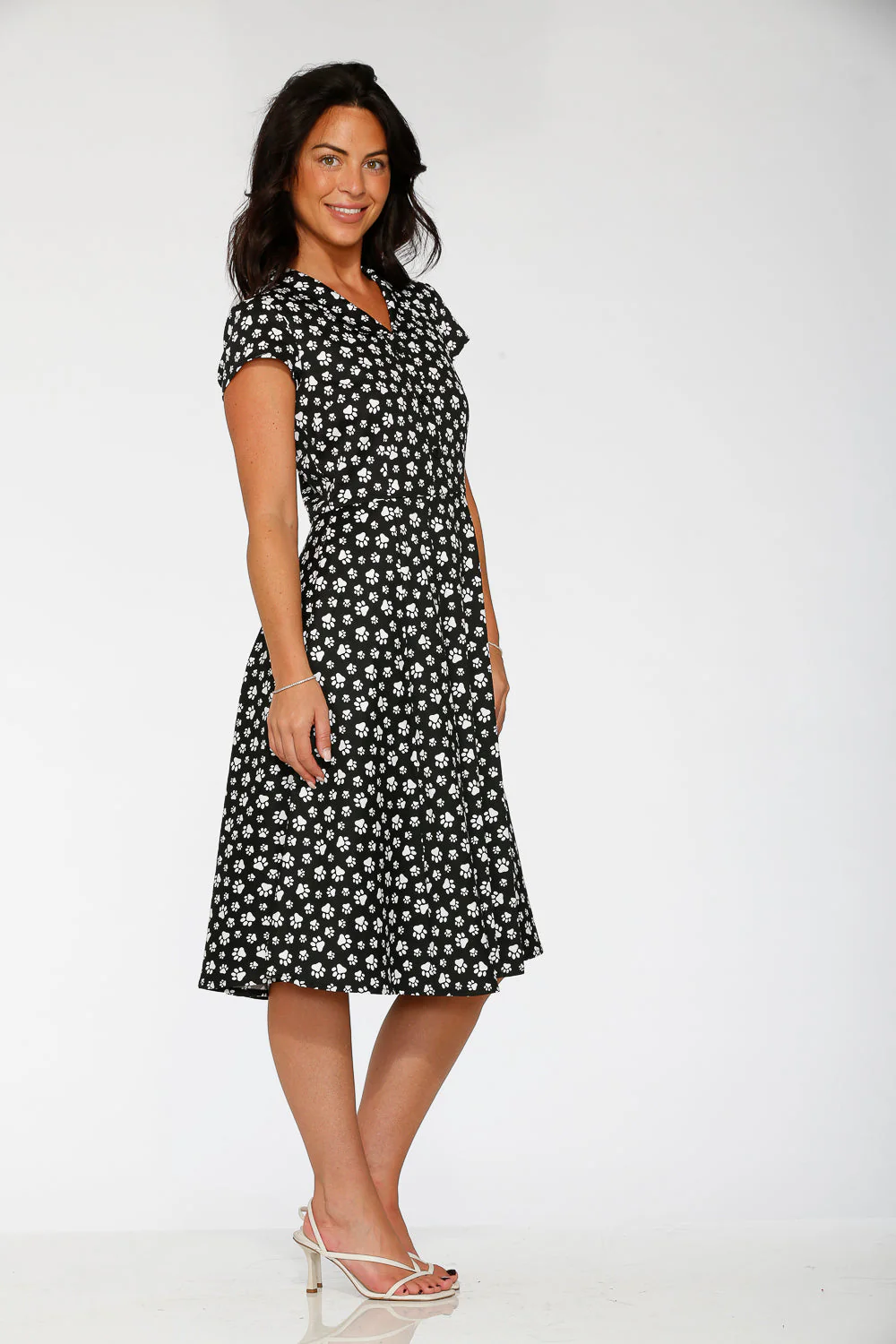 Cat Paw Swing Dress in Black - Image 4