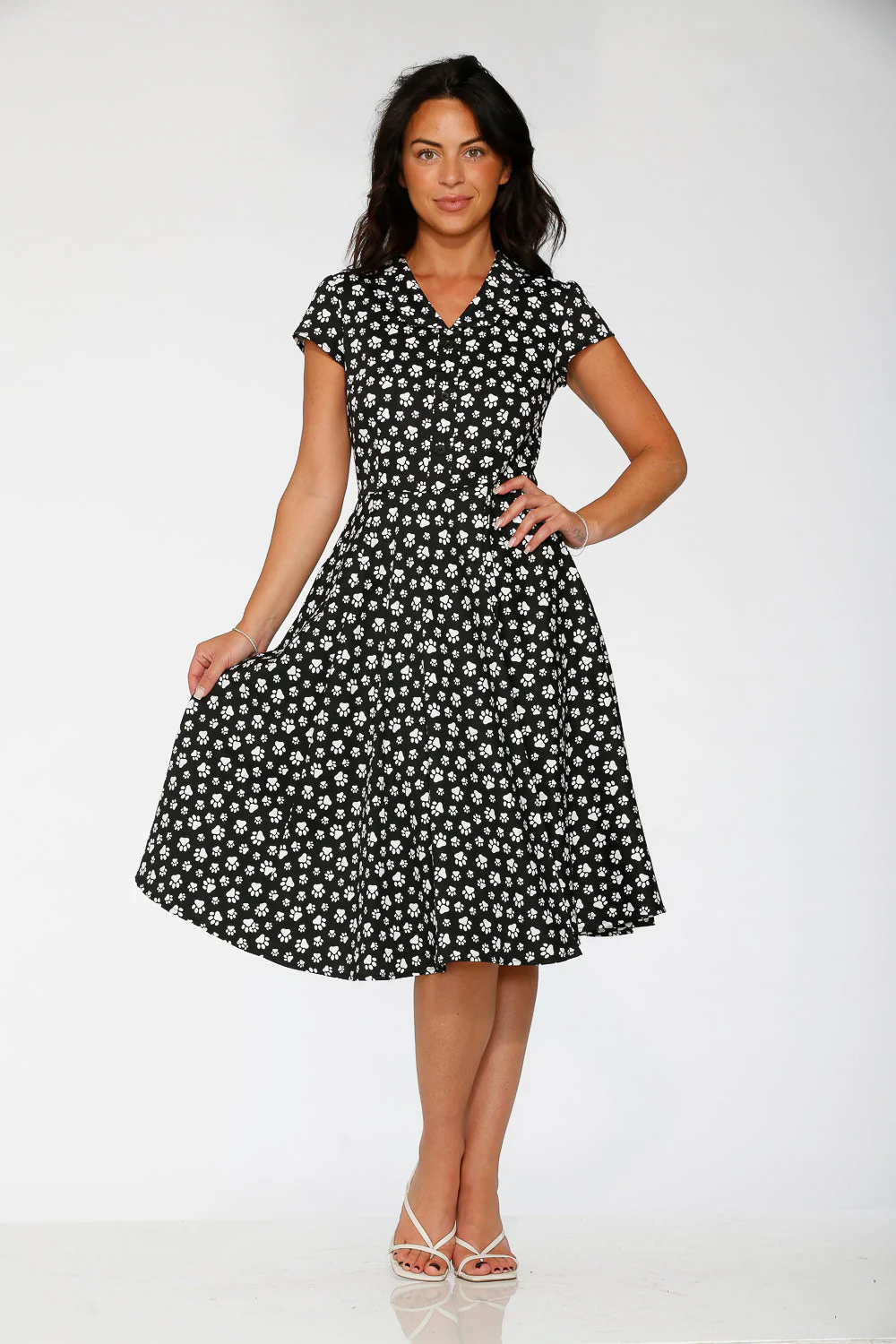 Cat Paw Swing Dress in Black - Image 7