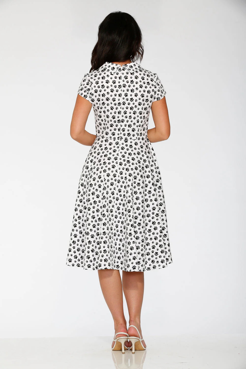 Cat Paw Swing Dress in White - Image 6