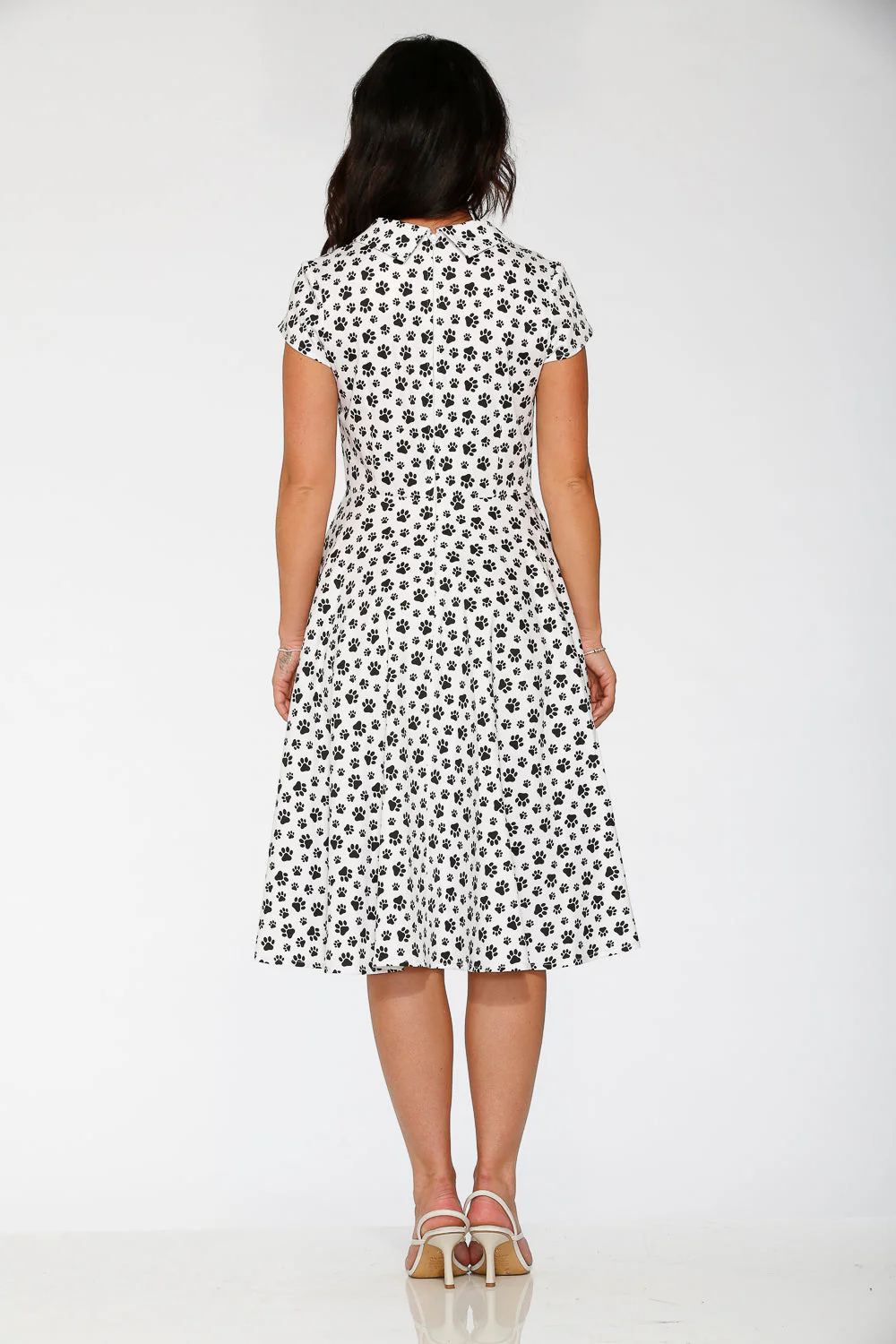 Cat Paw Swing Dress in White - Image 7