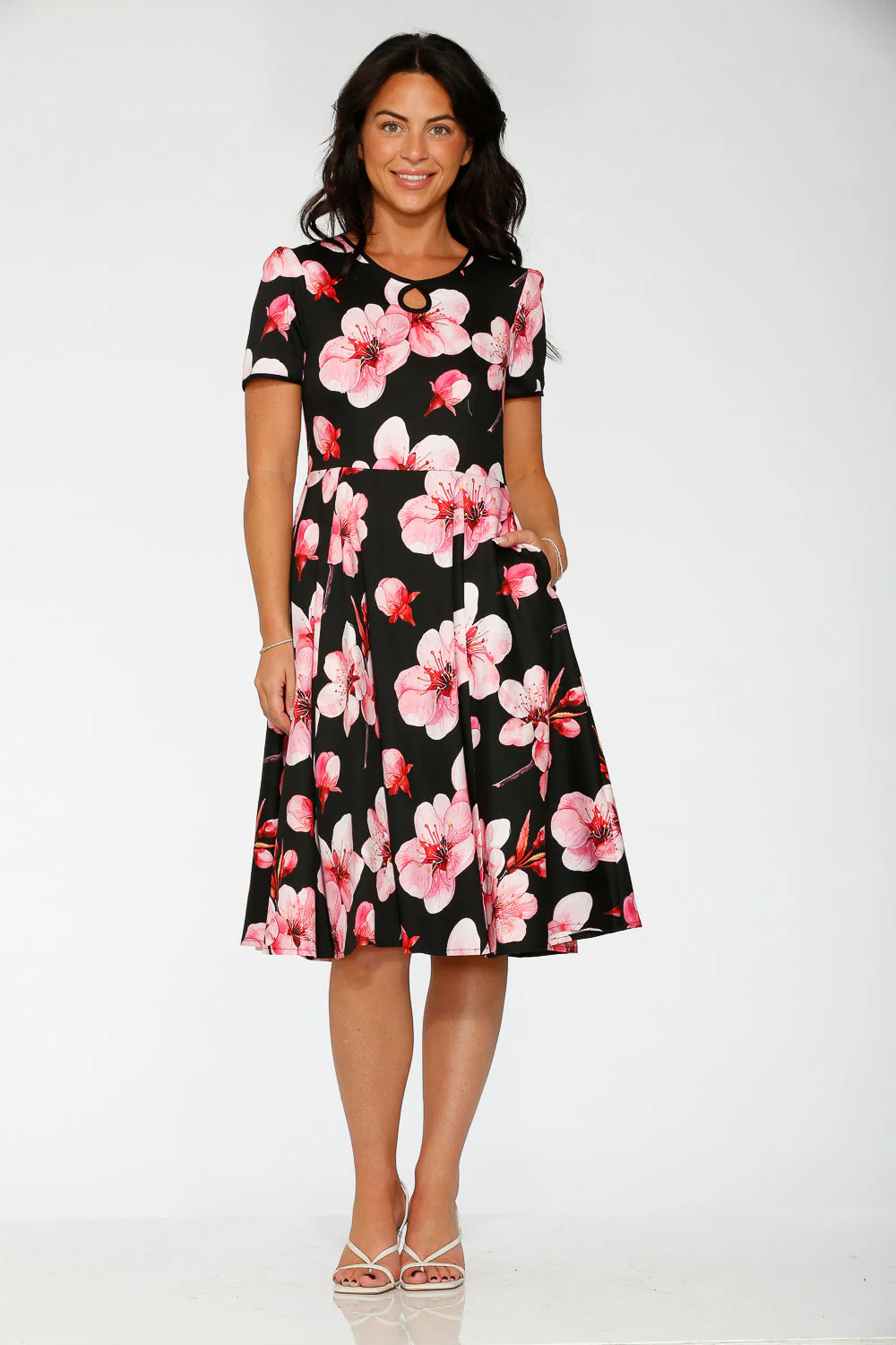 Black Orchid Bloom Swing Dress - Image 2
