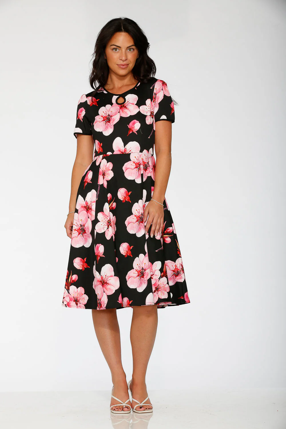 Black Orchid Bloom Swing Dress - Image 3