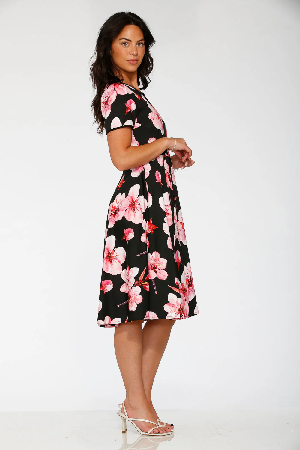 Black Orchid Bloom Swing Dress - Image 4