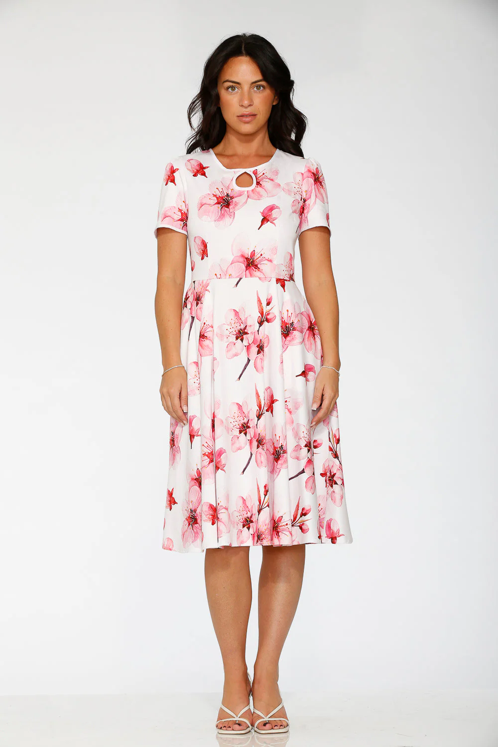 White Orchid Bloom Swing Dress - Image 2