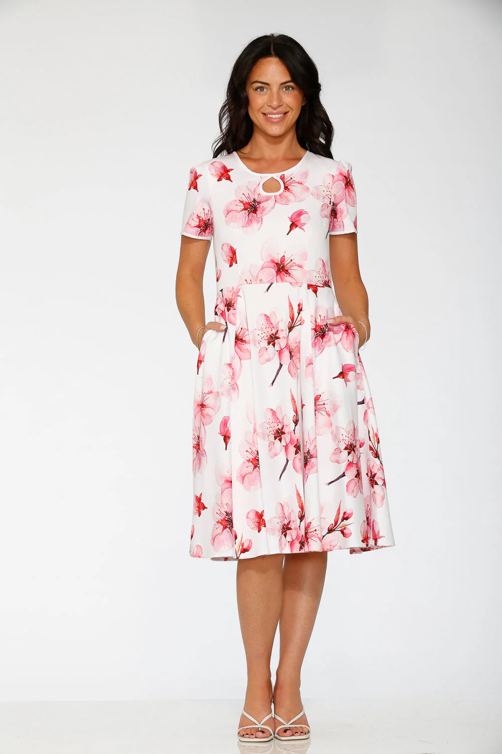 White Orchid Bloom Swing Dress - Image 3