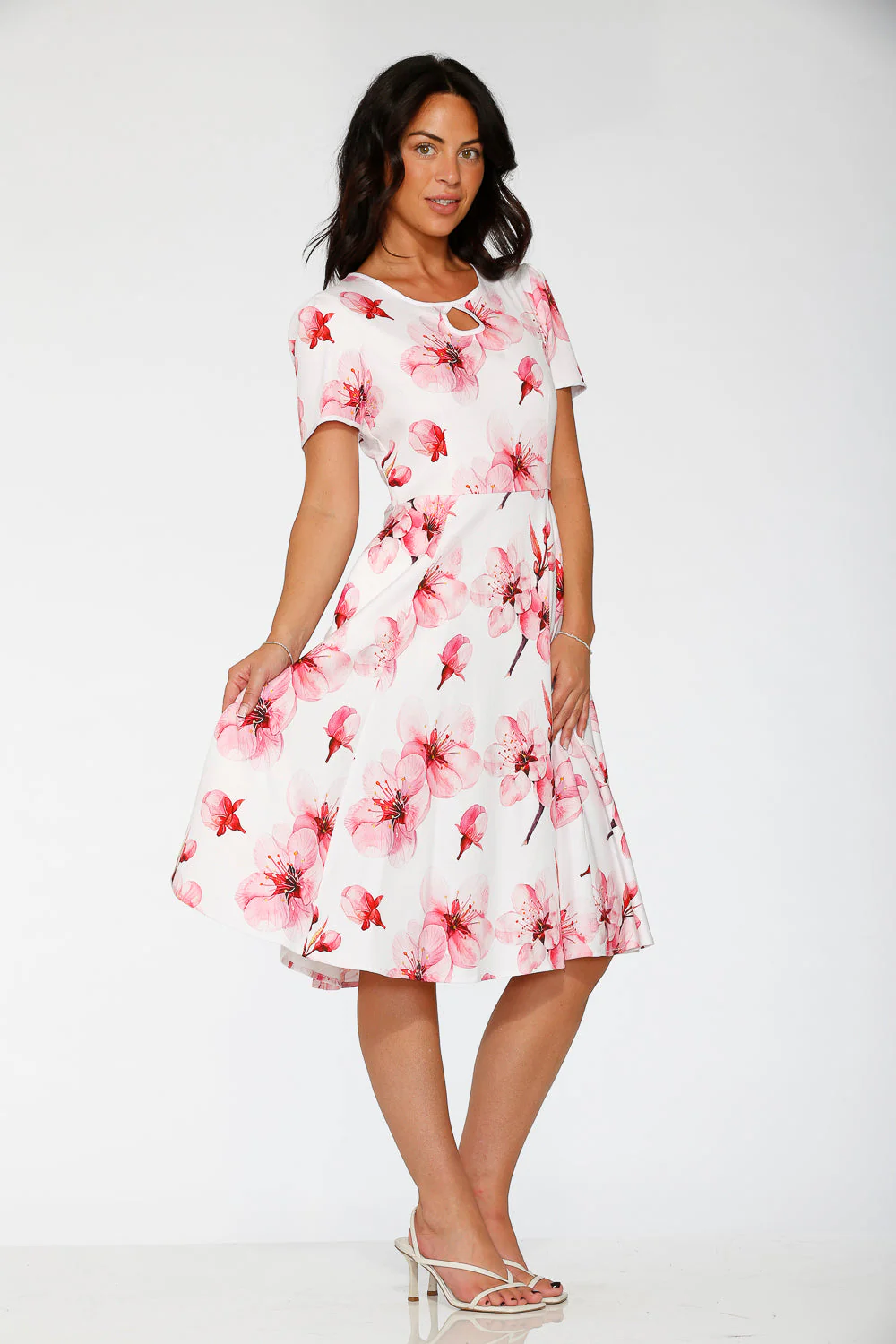 White Orchid Bloom Swing Dress - Image 5