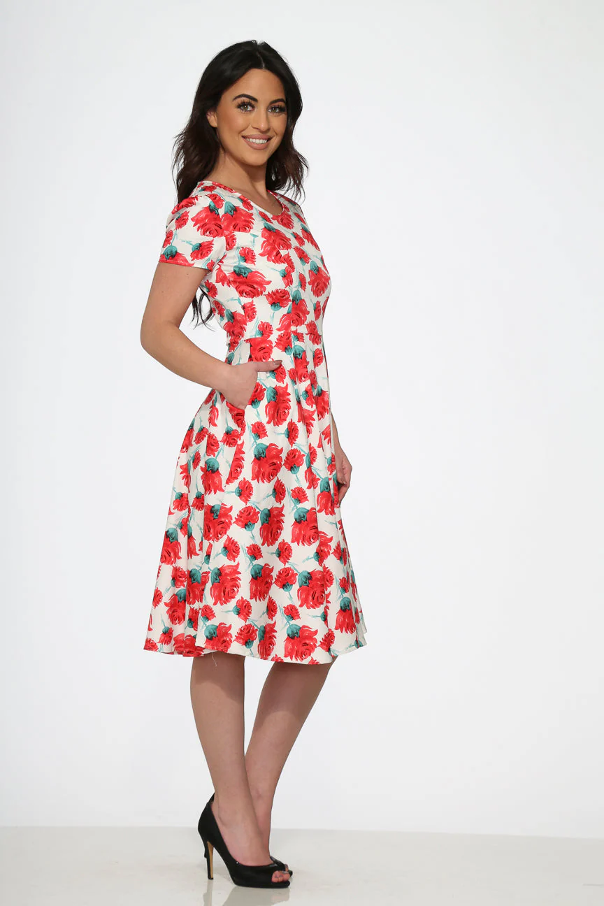 Bold Floral Swing Dress - Image 3