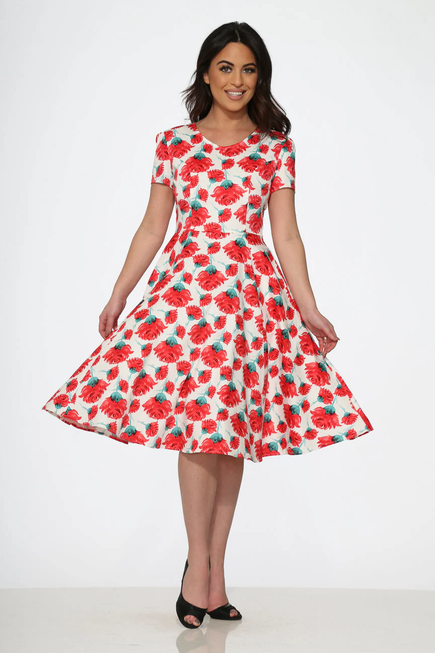Bold Floral Swing Dress - Image 5