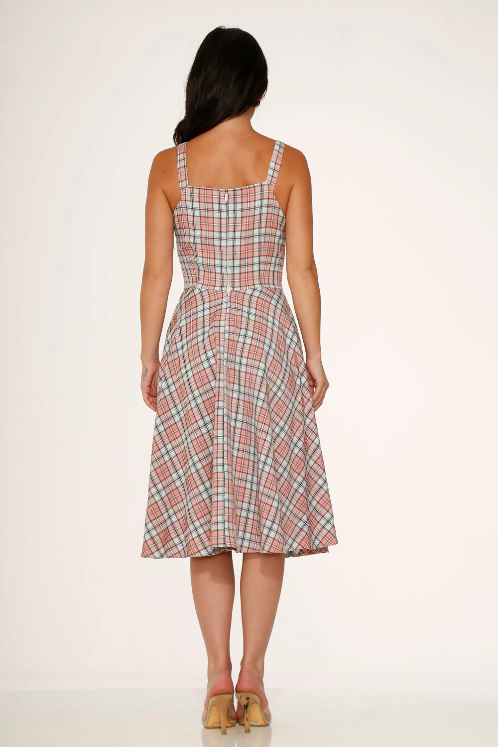 Pink Plaid Swing Dress - Image 4