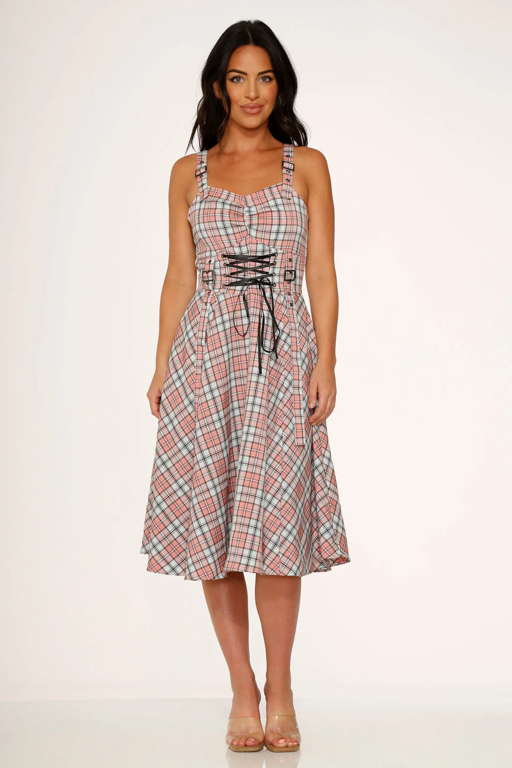 Pink Plaid Swing Dress - Image 5