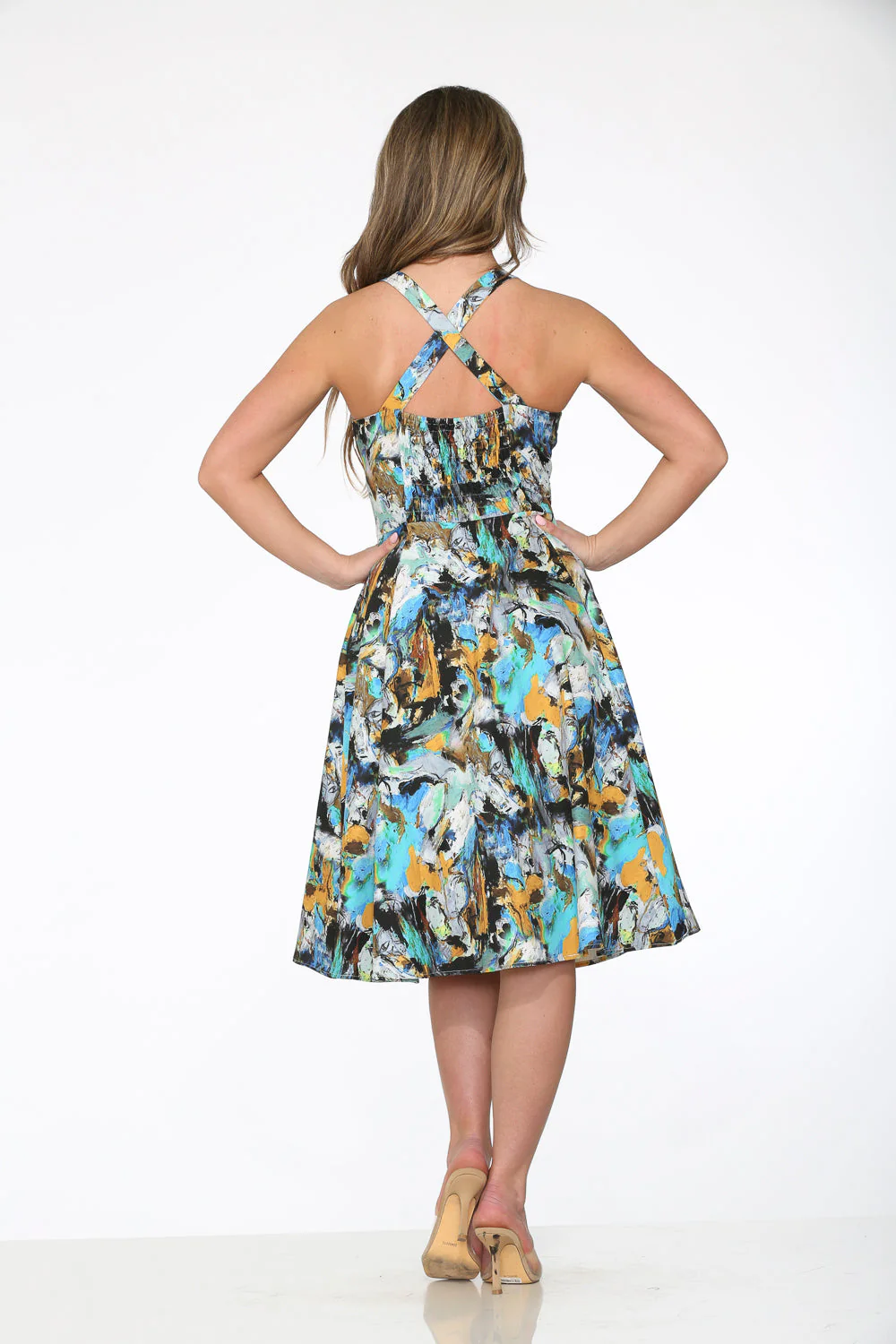 Blue Paint Blush Swing Dress - Image 7