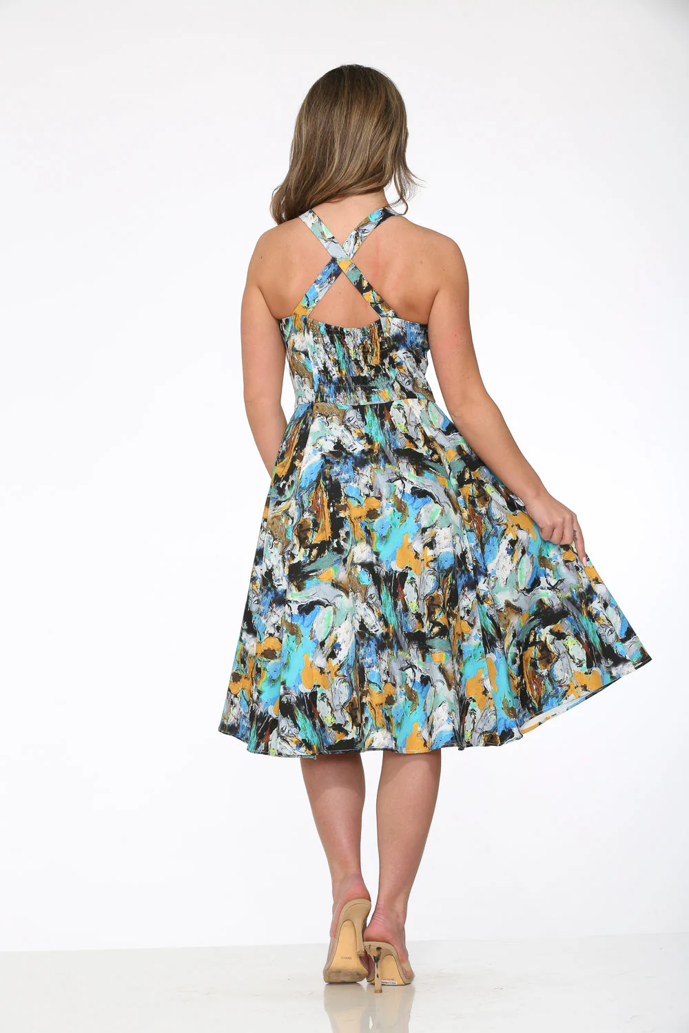Blue Paint Blush Swing Dress - Image 8