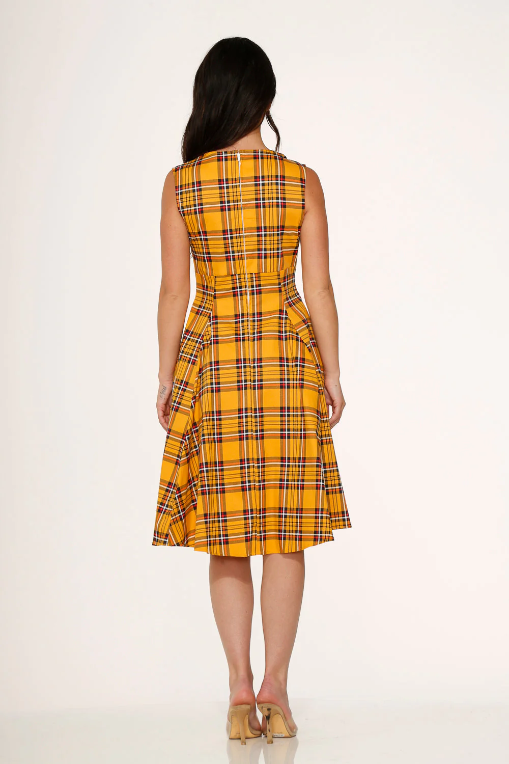 Yellow Plaid Swing Dress - Image 5
